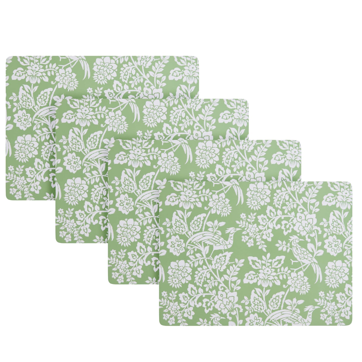 Laura Ashley Cork Placemats 16 x 12-inch for Kitchen and Dining Tables, Heat Resistant, Durable, Easy Clean, Set of 4, Adain Palace