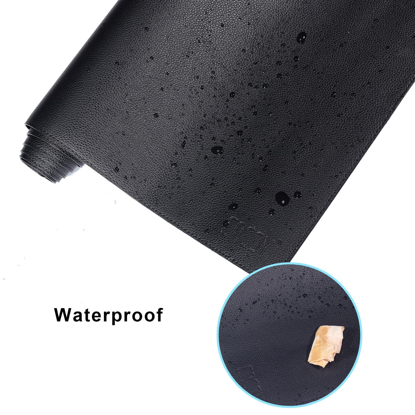 Cacoy 51" x 24" Leather Desk Mat, Office Desk Blotters, Large Computer Gaming Mouse Pad XXL, Waterproof PU Leather Laptop Table Cover Protector, Executive Desktop Accessories (Black)