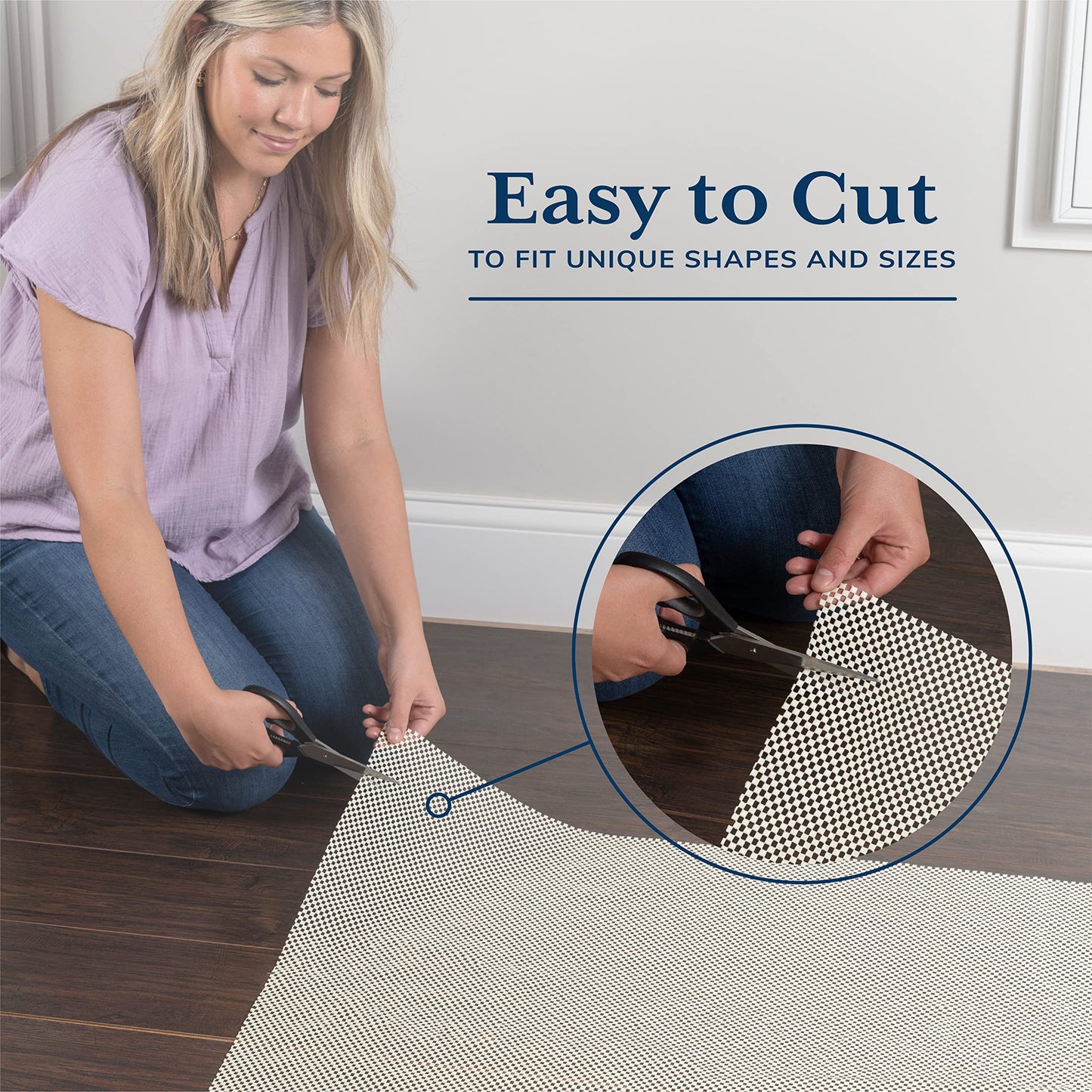 Veken 6x9 Ft Rug Pad Gripper for Hardwood Floors, Non Slip Rug Pads for Area Rugs, Thick Rug Grippers for Tile Floors, Under Carpet Anti Skid Mat, Keep Your Rugs Safe and in Place