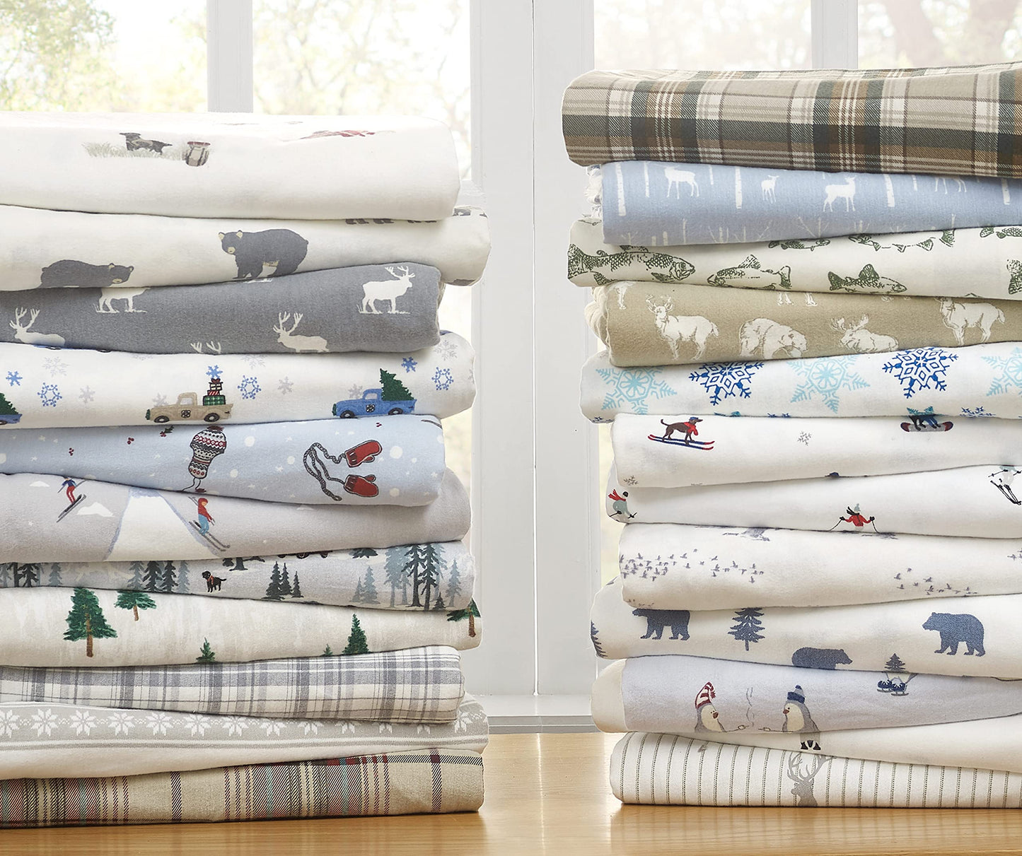 Eddie Bauer - Flannel Sheets Queen Size, Anti-Pilling & Wrinkle Resistant Cotton, Touchably Soft for All-Season Comfort - Bed Sheets with Matching Pillowcases & Fitted Sheet (Montlake Plaid Red)