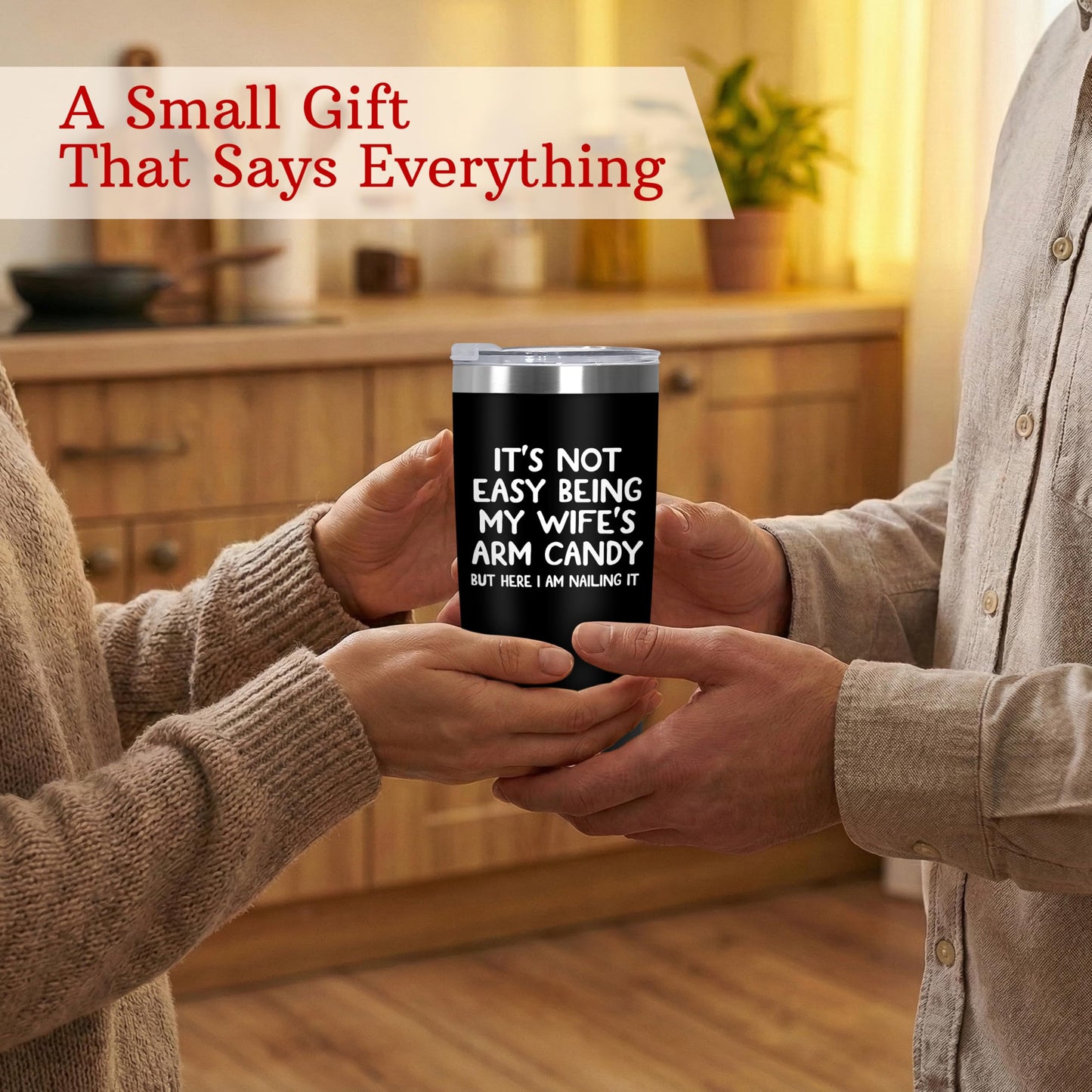 ARVEXO Gifts For Husband from Wife - 20 oz Stainless Steel Insulated Coffee Tumbler with Lid - Fathers Day Anniversary Wedding Birthday Gifts for Him Men Husband from Wife, Presents for Men