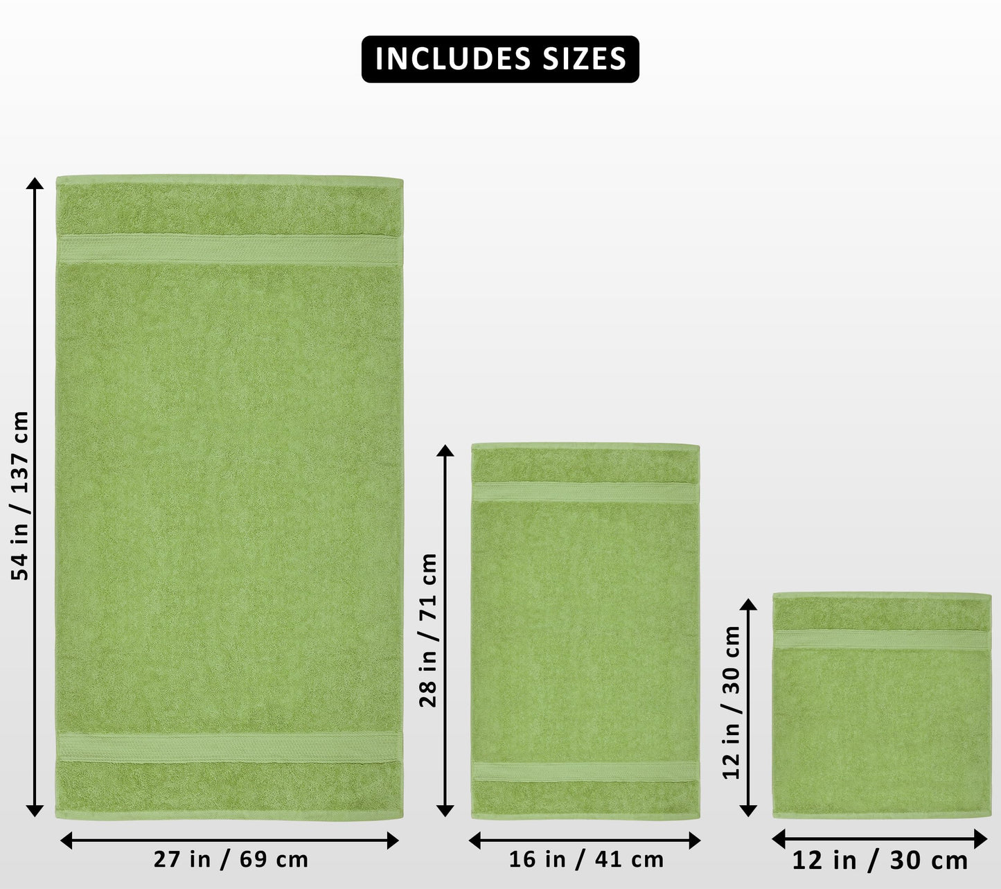Utopia Towels 8 Piece Luxury Towel Set – Majestic Plush, Super Absorbent & Quicker-to-Dry, Thick 100% Ring Spun Cotton Towels for Bathroom, Spa & Hotel – 2 Bath, 2 Hand, 4 Washcloths, Sage Green
