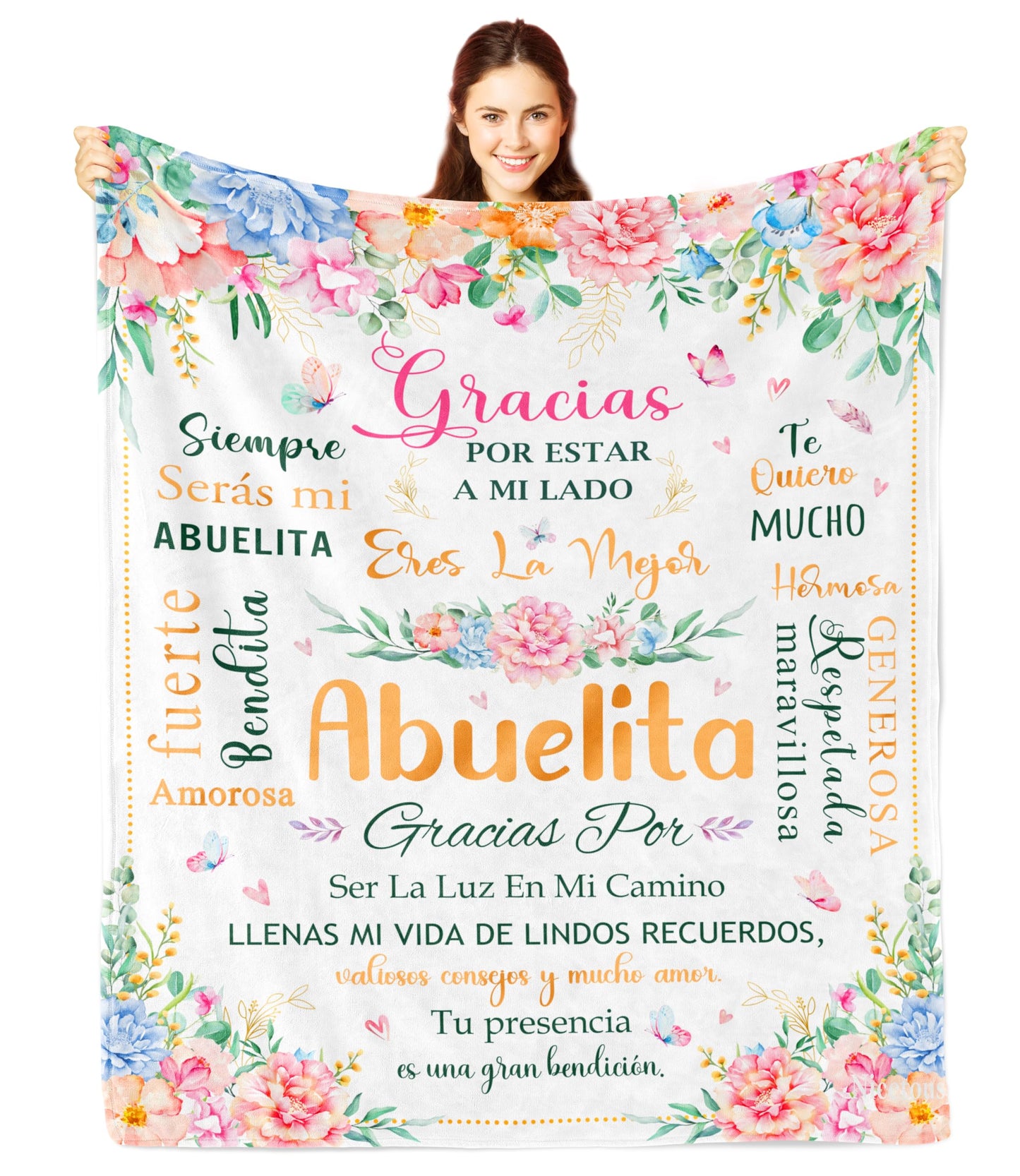 Nicetous Abuelita Gifts in Spanish, Abuela Gifts, Regalos para Abuela/Abuelita, Gifts for Abuela/Abuelita Manta, Grandma Gifts from Grandchildren, Abuelita Gift from Grandaughter Blanket 50x60in