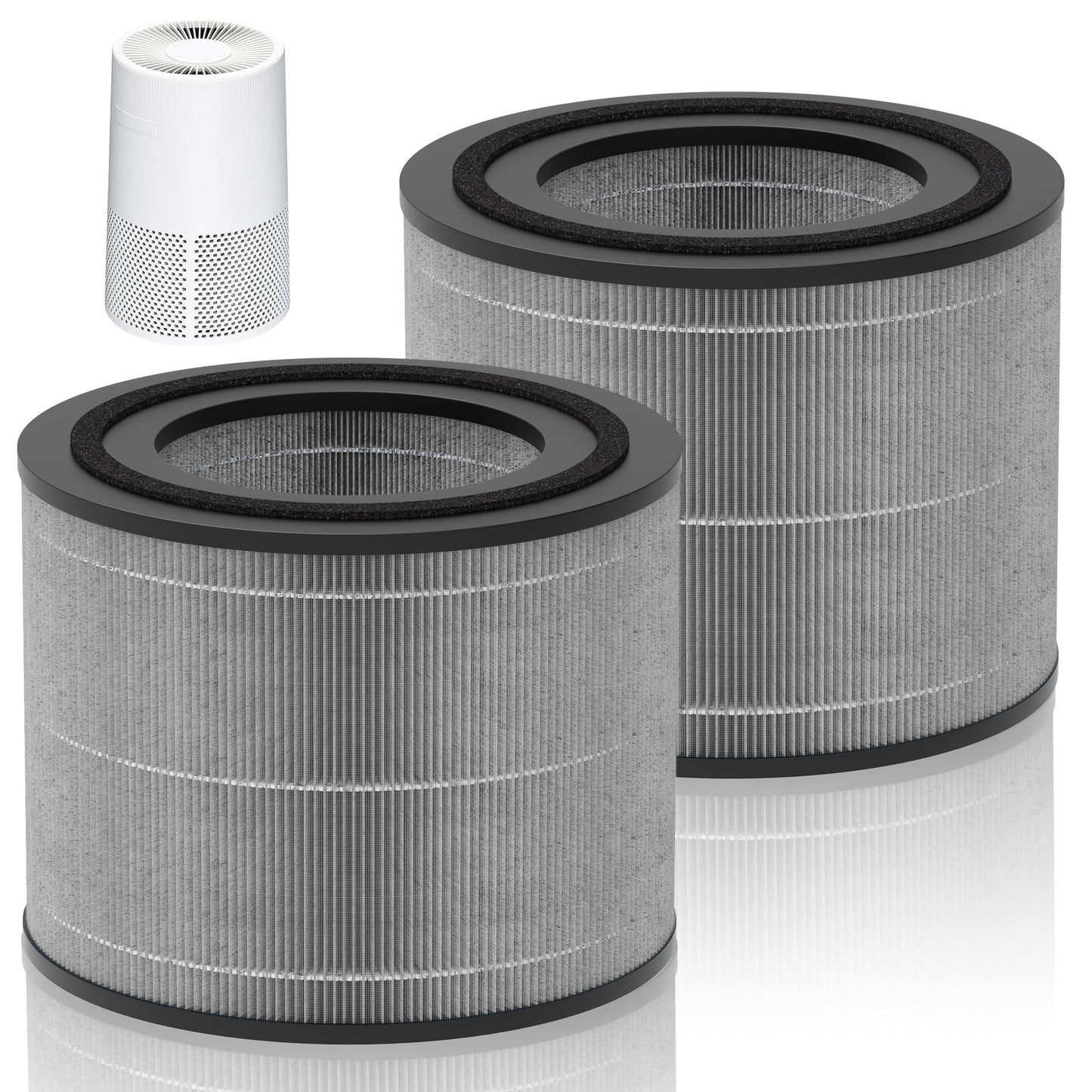 AC2224A Replacement Filter Compatible with Amazon Basics AC2224A Air Purifier, 3-in-1 Filtration System HEPA Filter with Activated Carbon, #2224RF 2Pack