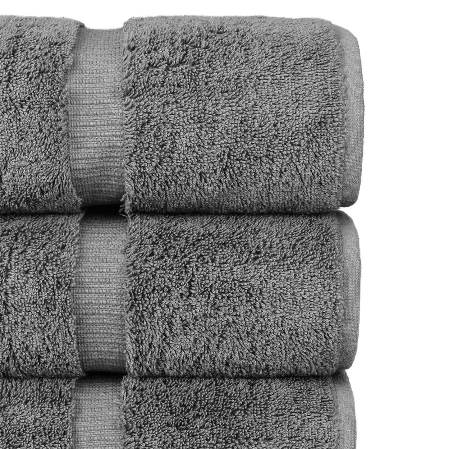 Chakir Turkish Linens 100% Cotton Premium Turkish Towels for Bathroom | 27'' x 54'' (4-Piece Bath Towels - Gray)