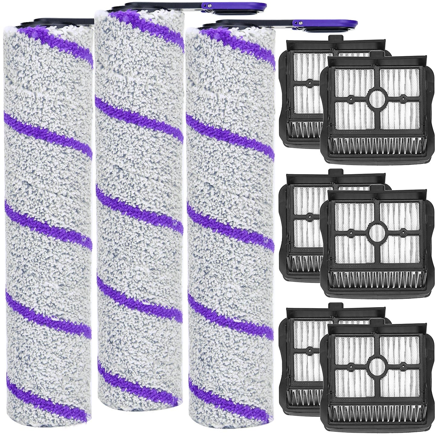 S20 Pro Replacement Accessories Compatible with Narwal S20 Pro Wet Dry Vacuum Cleaner (3 Brush Rollers & 6 HEPA Filters)