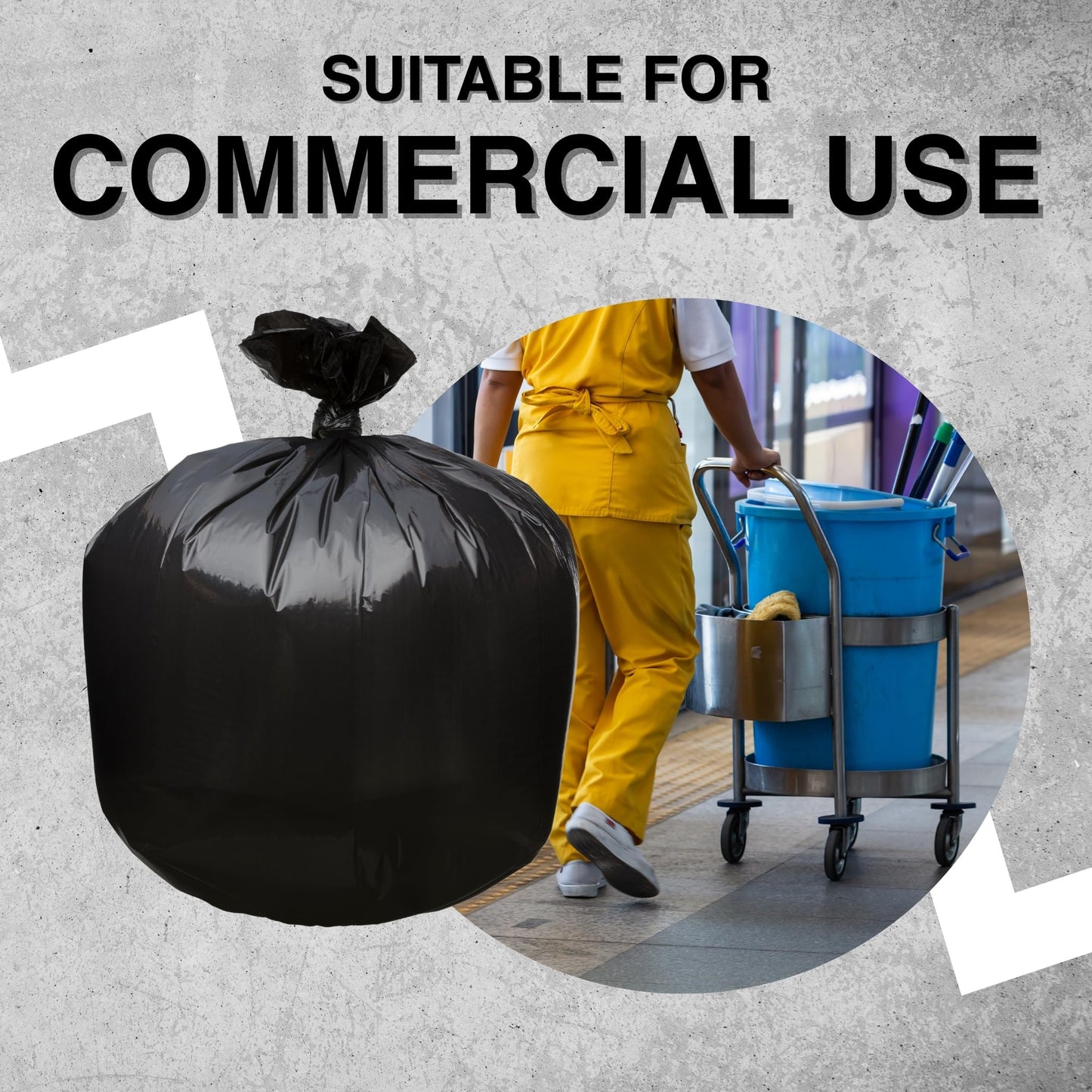 Top Knot Bags 33 Gallon Garbage Trash Bag 33X39" 1.2 Mil Black 150 Count Can Liner Bulk 30 Gallon 31 Gallon 32 Gallon 34 Gallon 35 Gallon Made in USA