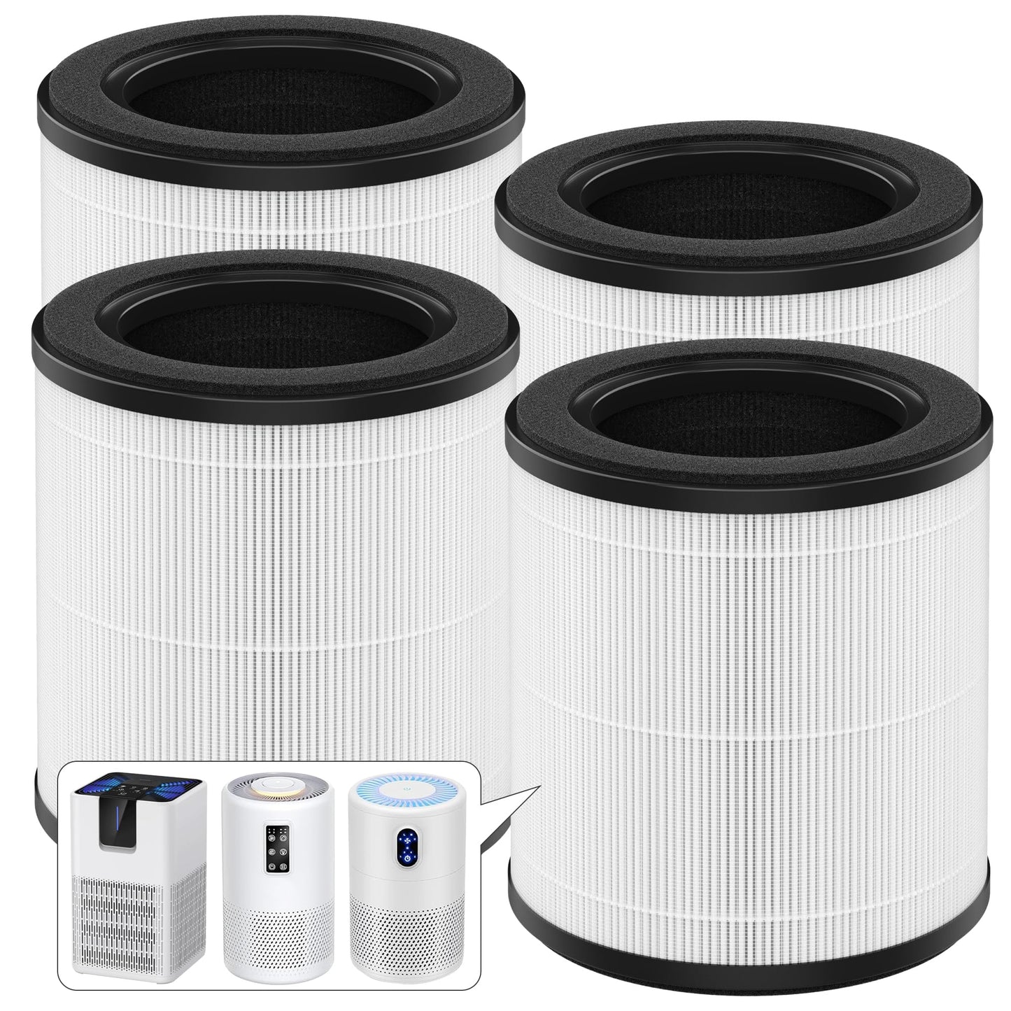 XBWW 4 Packs B-D02L B-D02U M05 Replacement Filters Compatible with MOOKA B-D02L & M05, KOIOS B-D02L and VEWIOR B-D02U Air Cleaner Purifiers