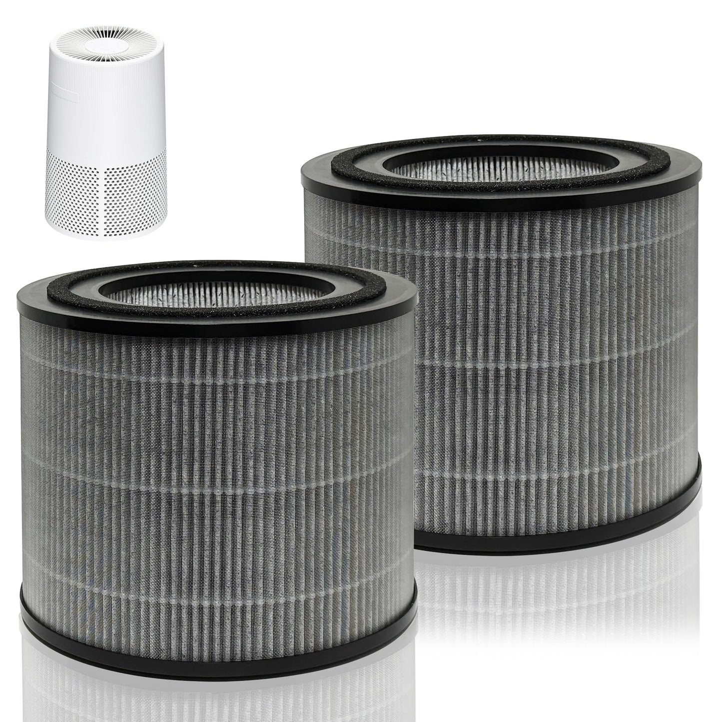 2 Pack AC2224A Replacement Filter Compatible with Amazon Basics AC2224A Air Purifier, 3-in-1 H13 True HEPA Filter Replacement with Activated Carbon, Part #2224RF