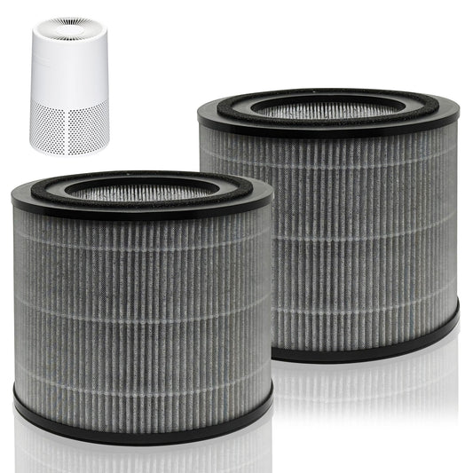 2 Pack AC2224A Replacement Filter Compatible with Amazon Basics AC2224A Air Purifier, 3-in-1 H13 True HEPA Filter Replacement with Activated Carbon, Part #2224RF