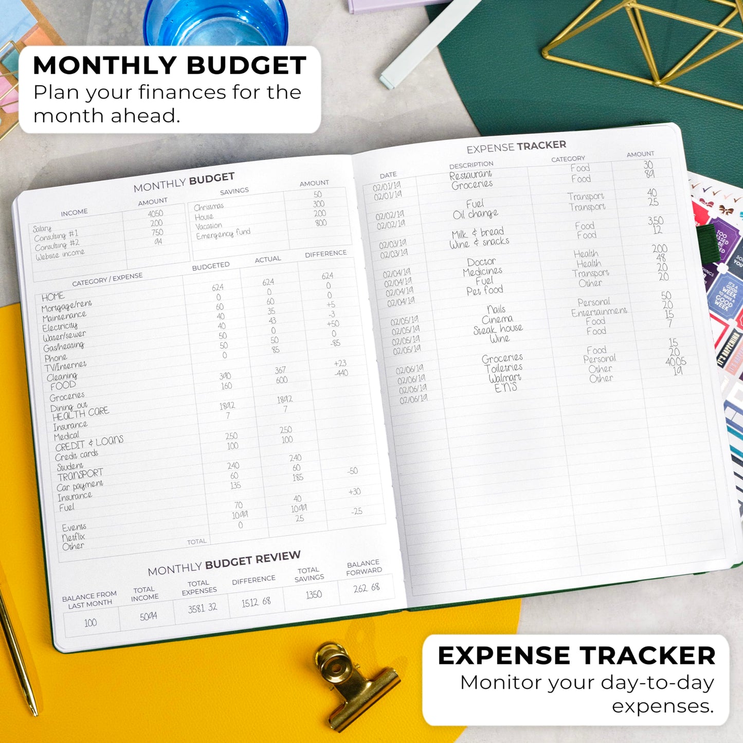Clever Fox Planner Pro Premium Edition– Luxurious Weekly & Monthly Planner + Budget Planner Organizer for Productivity & Reaching Goals, Undated, A4 Hardcover + Keepsake Box, Lasts 1 Year, ForestGreen