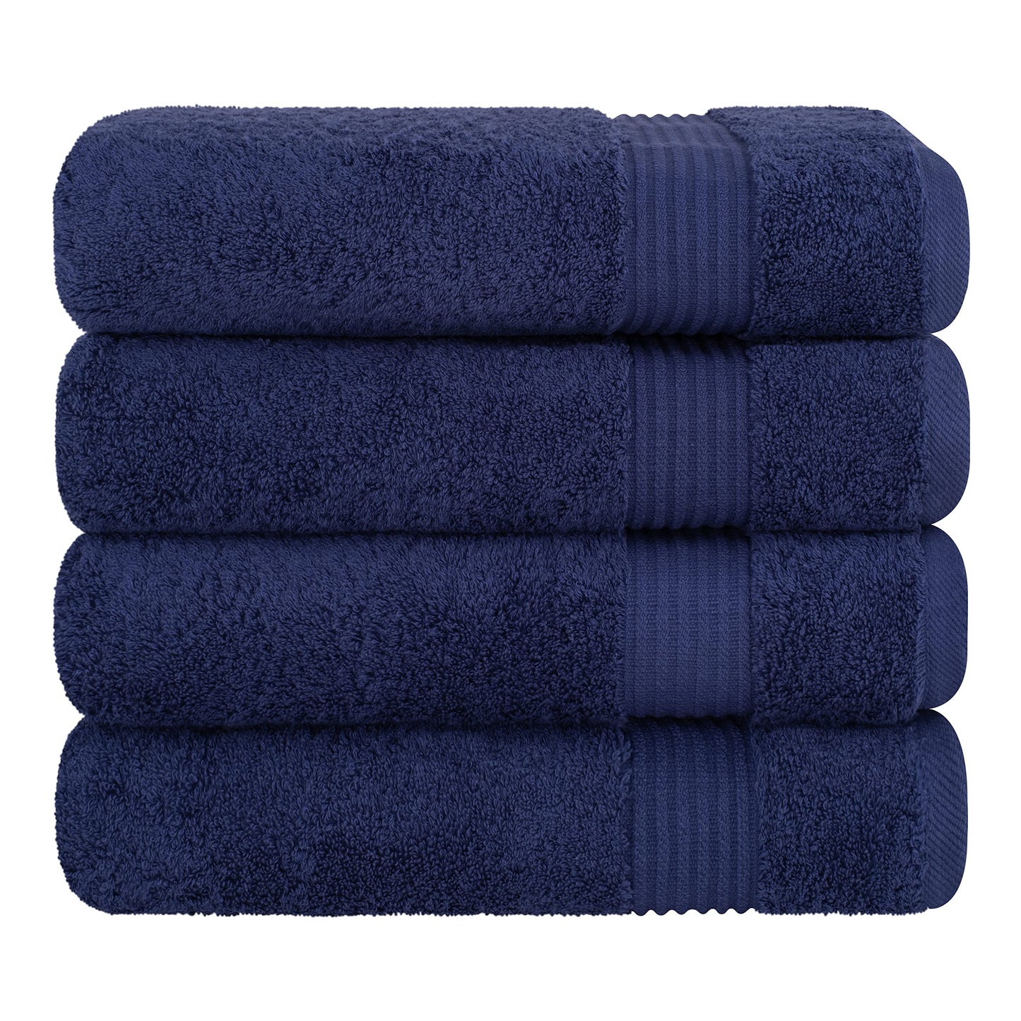 Cotton Paradise 4 Piece Turkish Bath Towels for Bathroom, 100% Cotton Extra Large Soft Plush Towels Bathroom Set, Navy Blue