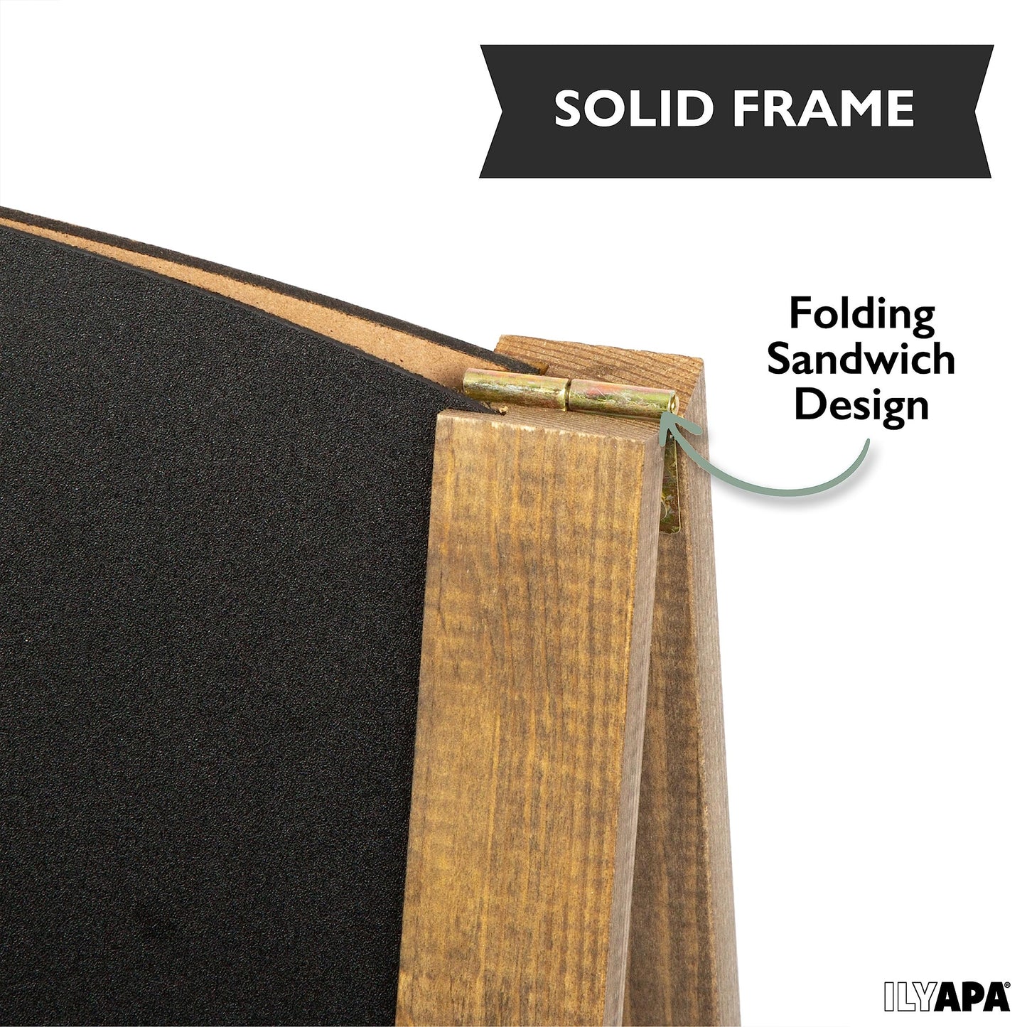 Ilyapa Wooden A-Frame Chalkboard Sidewalk Signs with Rounded Top - 20 x 40 Inches Barnwood Chalkboard - Sturdy Freestanding 20x40 Menu Display Board