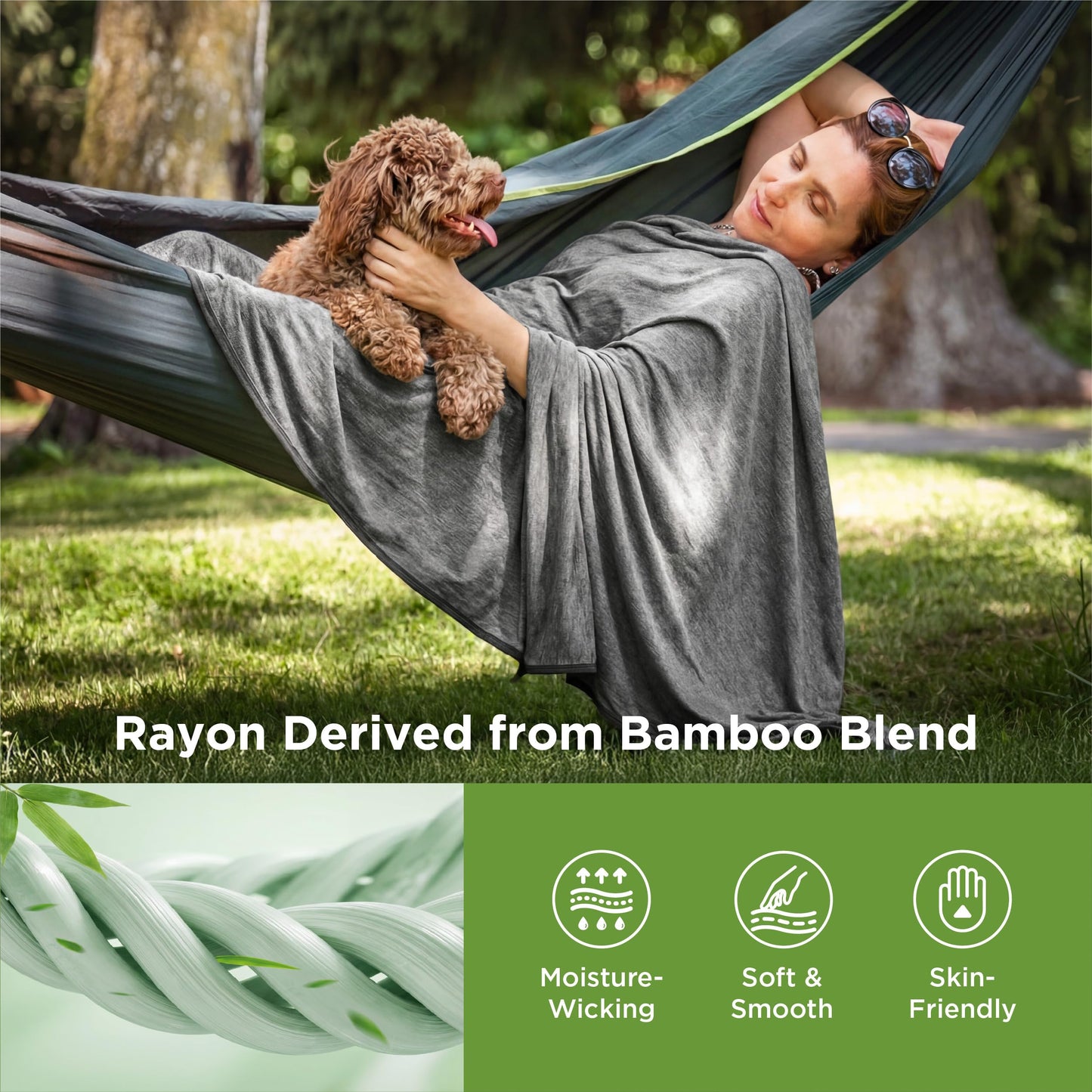 Bedsure Silky Soft Cooling Blanket for Hot Sleepers, Cold Summer Throw Blanket for Couch, Breathable Bed Cooling Throw for Night Sweats, Lightweight Thin Bedding with Rayon Derived from Bamboo, 50x70