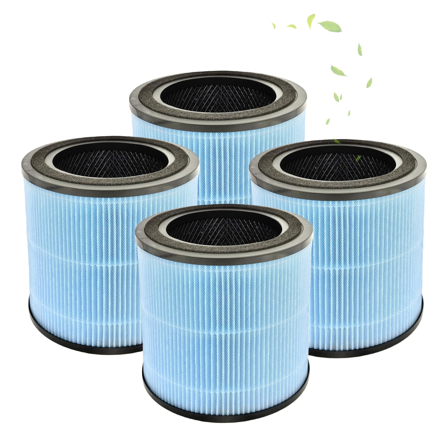 4 Pack AP0601 Compatible with AIRTOK Air Puri-fier Replacement Filter,4-in-1 H13 True HEPA Filters for Smoke Dust Odors Pollen Pet Dander,Activated Carbon Filter