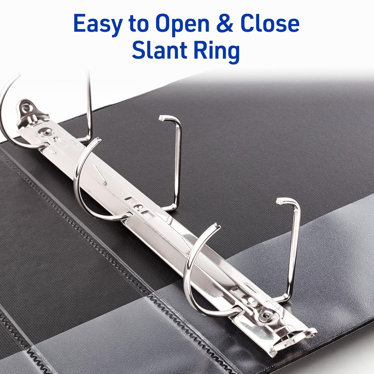 Avery Durable View 3 Ring Binders, 2 Inch Slant Rings, 530-Sheet Capacity, DuraHinge, 2.8 Inch Wide Spine, Customizable Clear Covers and Spine, Dark Blue Binders (4-Pack of 17034)