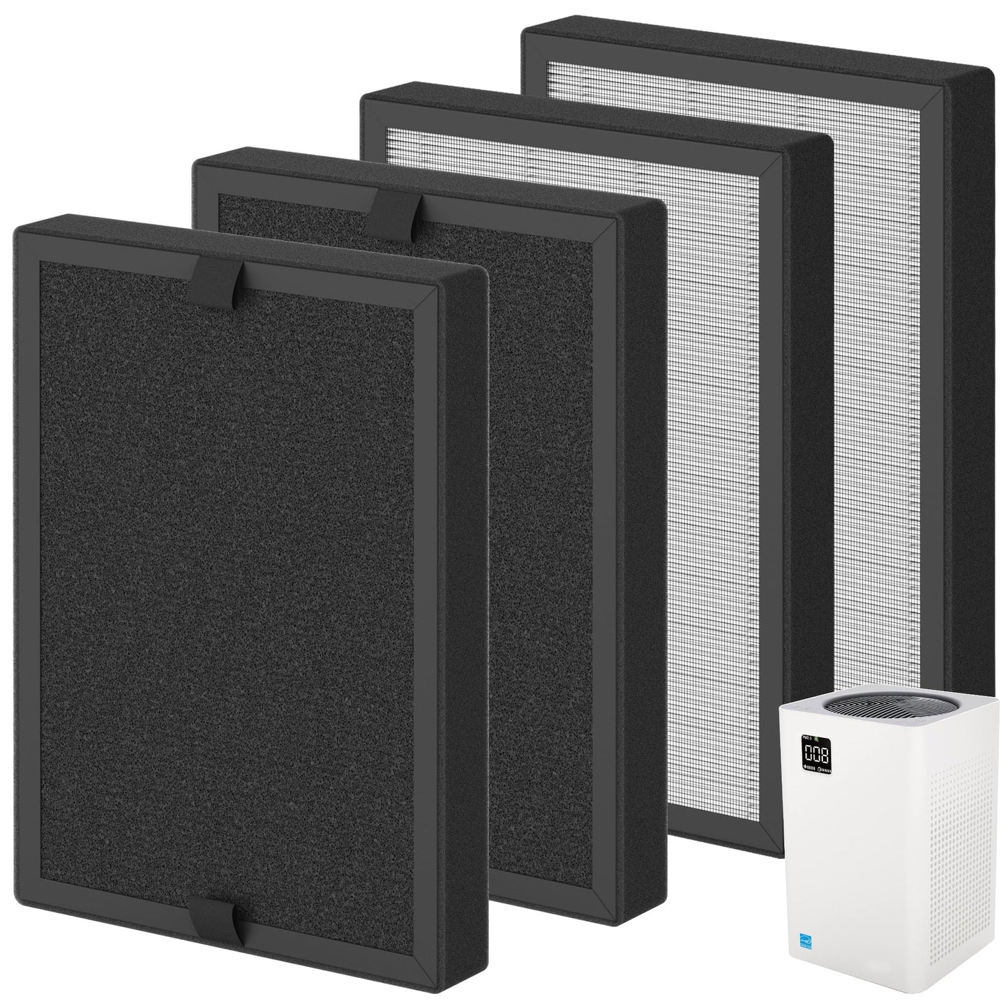 KF250 Replacement Filter Compatible with Kenmore 1200e Series Air Purifier PM2010, 3-in-1 True HEPA Filter, 4 Pack