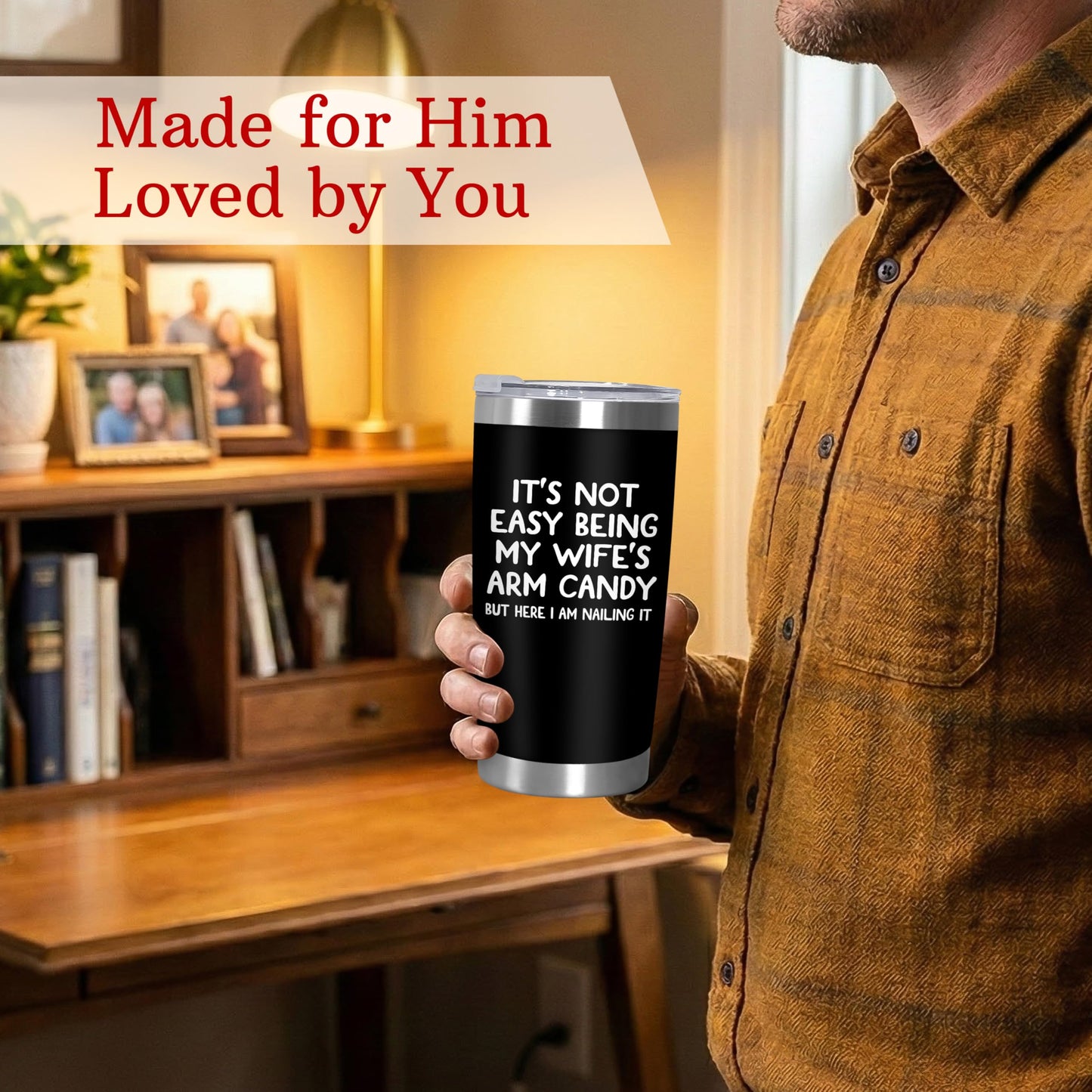 ARVEXO Gifts For Husband from Wife - 20 oz Stainless Steel Insulated Coffee Tumbler with Lid - Fathers Day Anniversary Wedding Birthday Gifts for Him Men Husband from Wife, Presents for Men