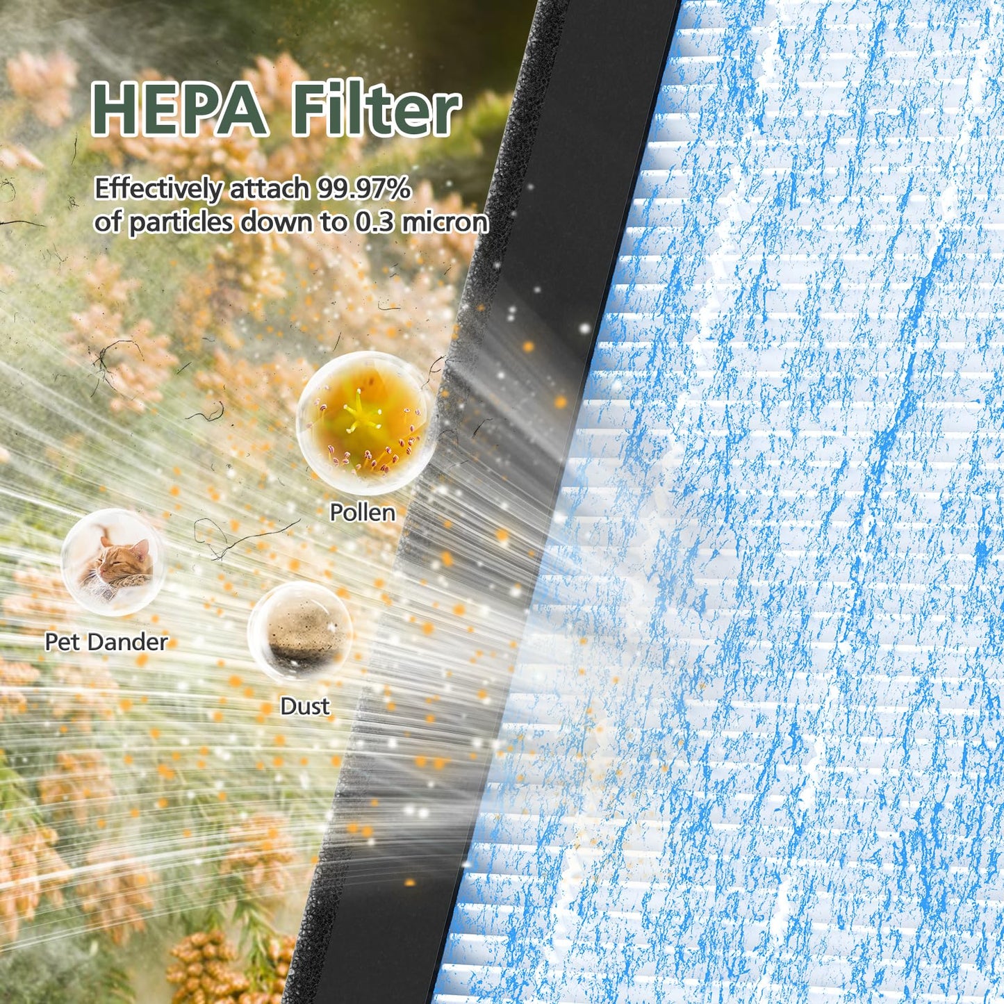 6 PACK AP1501 Replacement Filter Compatible with Aircillin AP1501 Air Purifi-er for Home Large Room, 3-in-1 HEPA Filter and Activated Carbon Filter