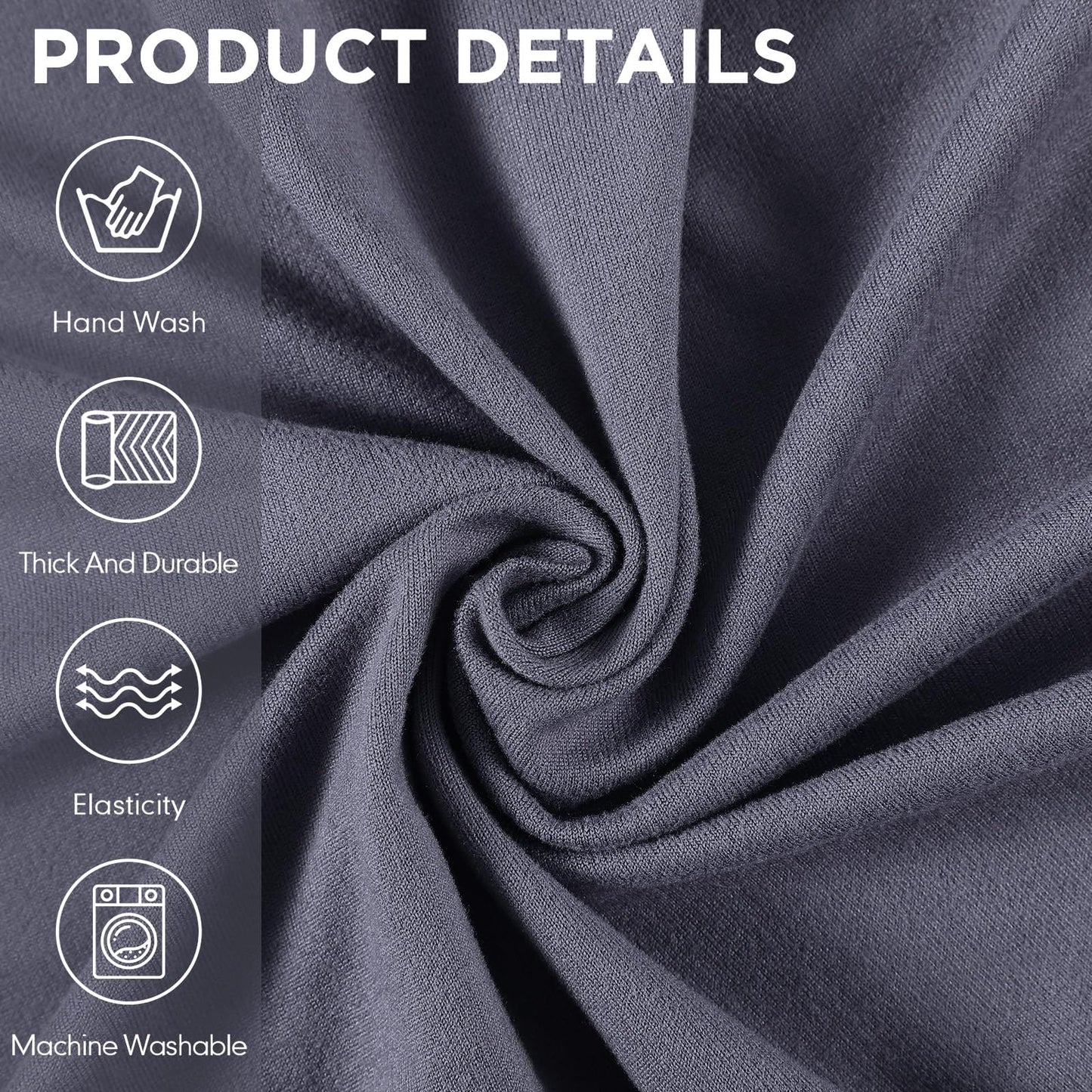 Peryiter 2 Pcs Sofa Covers Couch and Loveseat Covers Set Stretch Sofa Slipcover for Living Room Armchair Furniture Protector, Wrinkle Proof(Dark Gray,Milk Silk)