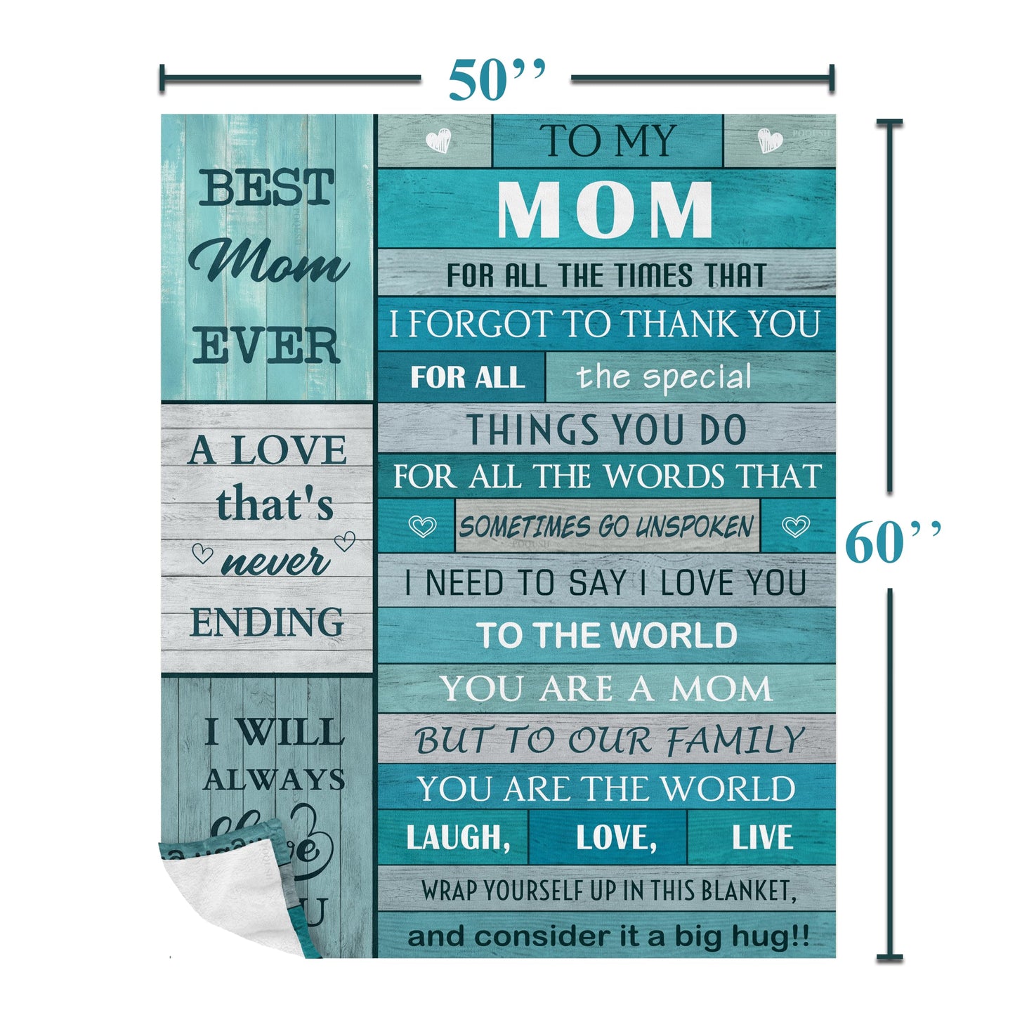 POQUSH Gifts for Mom, Birthday Gifts for Moms, Mom Birthday Gift for Valentines Christmas Mothers Day, Mommy Blanket 60”x50”