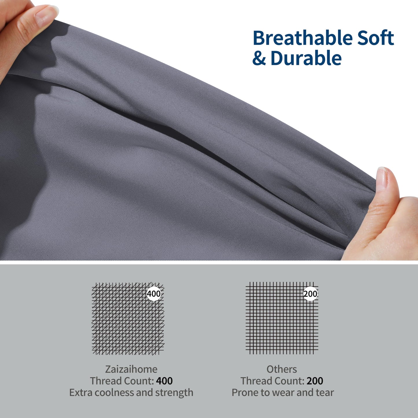 Bamboo Viscose Cooling Fitted Sheet King Size Only, 400 Thread Count, 16" Deep Pocket Cooling Bottom Sheets for Hot Sleeper, Silky Soft Breathable (King, Dark Grey