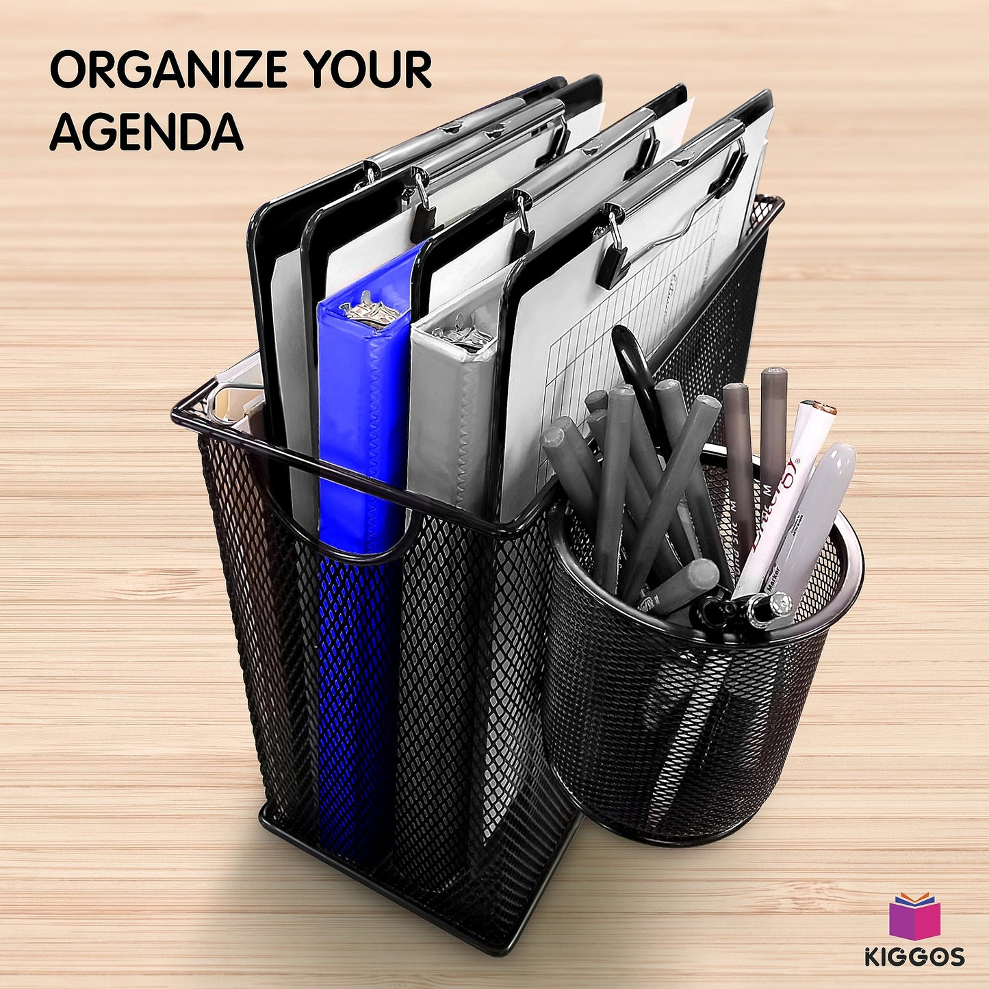 Kiggos 25 Pack Plastic Clipboards Black Clip Boards with Low Profile Metal 12.5 x 9 Inch Letter Size Bulk Class Set Black Acrylic Hanging Hook - Holds 100 Sheets