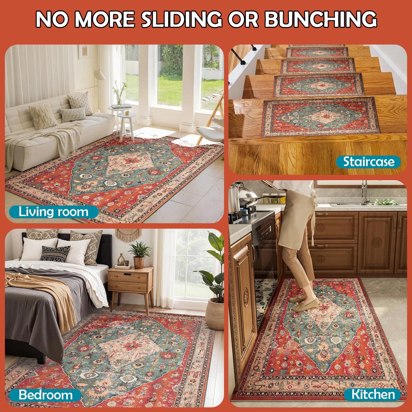 Waterproof Rug Pad, 5x8 Ft Under Area Rug Carpet Pad, Non Slip Rug Pads for All Floors and Hardwood Floors Finishes, Keep Carpets in Place Soft and Prevent Rug from Wrinkling or Buckling