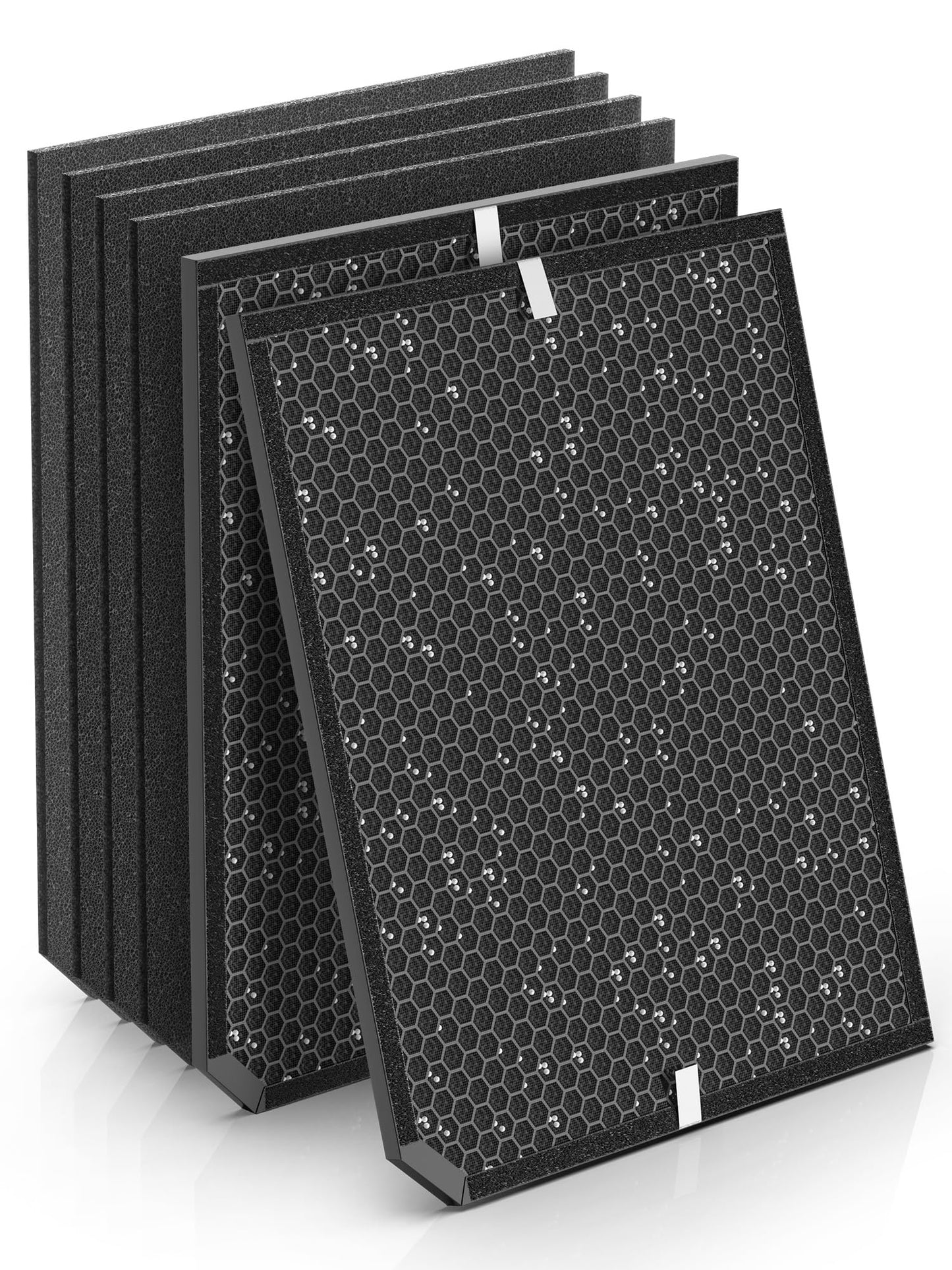 Ecofort 2000 Replacement Carbon Filter Compatible with Air Doctor 2000 / 2000i Air Purifier – Includes 2 Activated Carbon Filters and 4 Pre-Filters – Compare to ADF2002, ADF2003