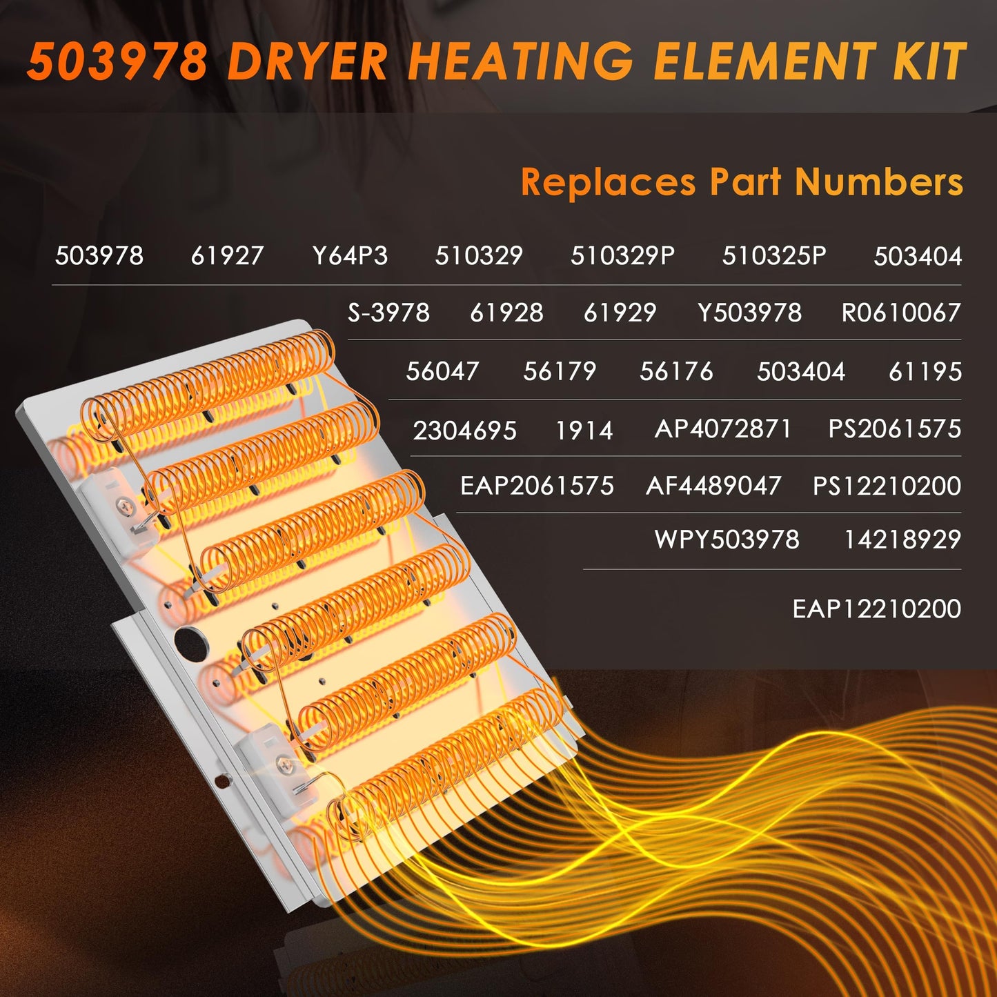 Upgraded ADE3LRGS171TW01 ADE3SRGS175TW01 ADE3SRGS173TW01 ADE4BRGS176TW01 ADE9RYS177TW01 Dryer Heating Element for Speed Queen 503978 964p3 61927 61928 510329 56179 ADE8RGS173TW01 ADE4BRGS177TW01 Parts