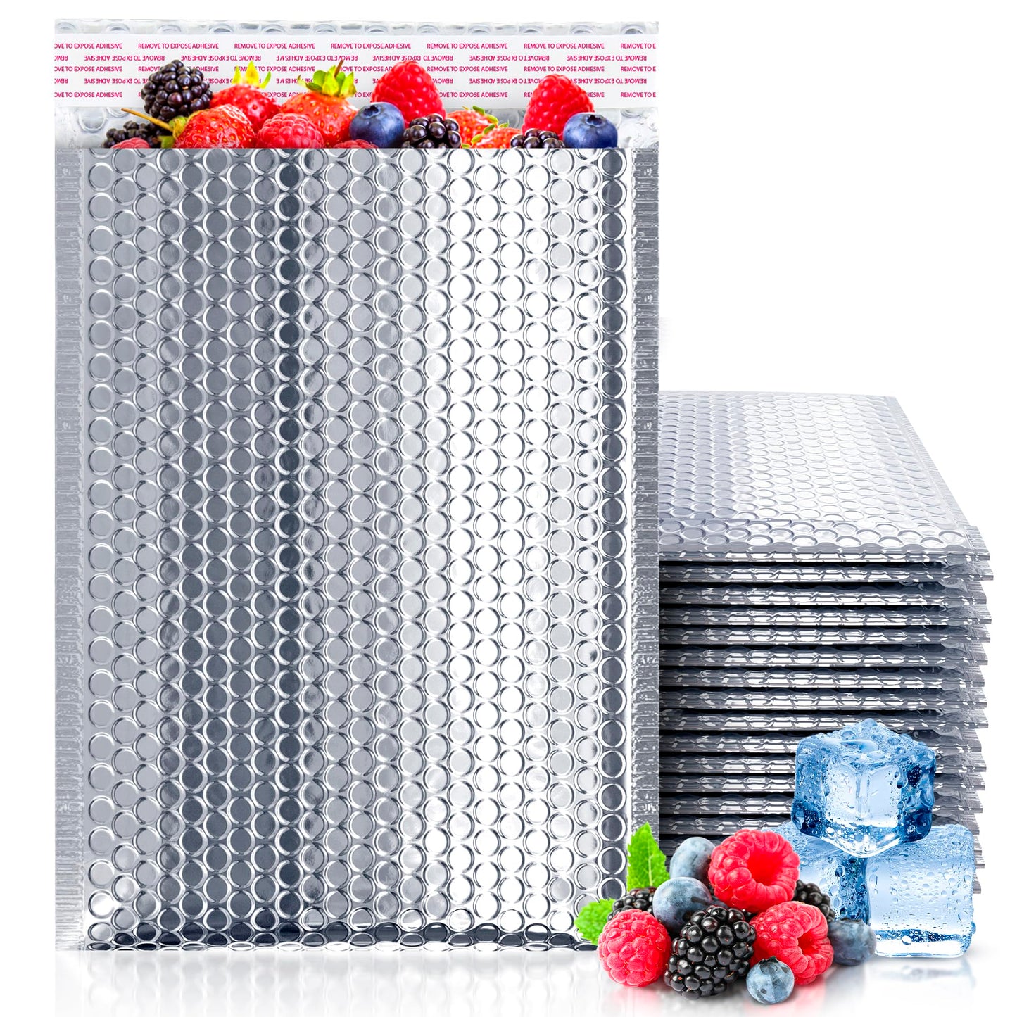 ABC PACK & SUPPLY Thermal Bubble Mailer, 6.5 x 10.5 Inch Metallic Foil Insulated Envelopes, 25 Pack Self Seal Waterproof Shipping Mailers for Cold Shipping Food, Cosmetics & Perishables