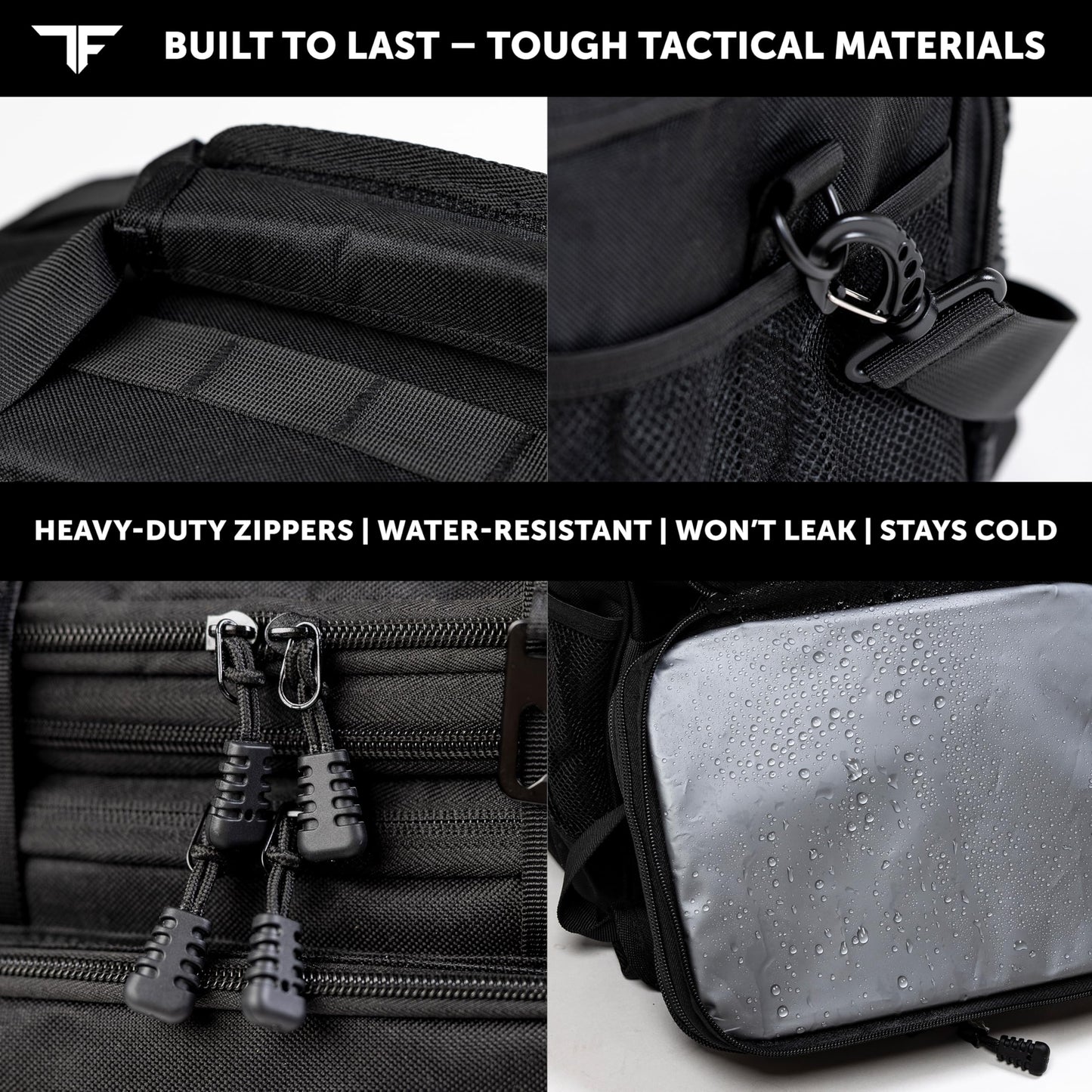 ThinkFit Tactical Lunch Box for Men - Heavy Duty Insulated Lunch Bag - Military Style Large Capacity Meal Prep Cooler Bag for Work, Construction, Blue Collar - Waterproof MOLLE System