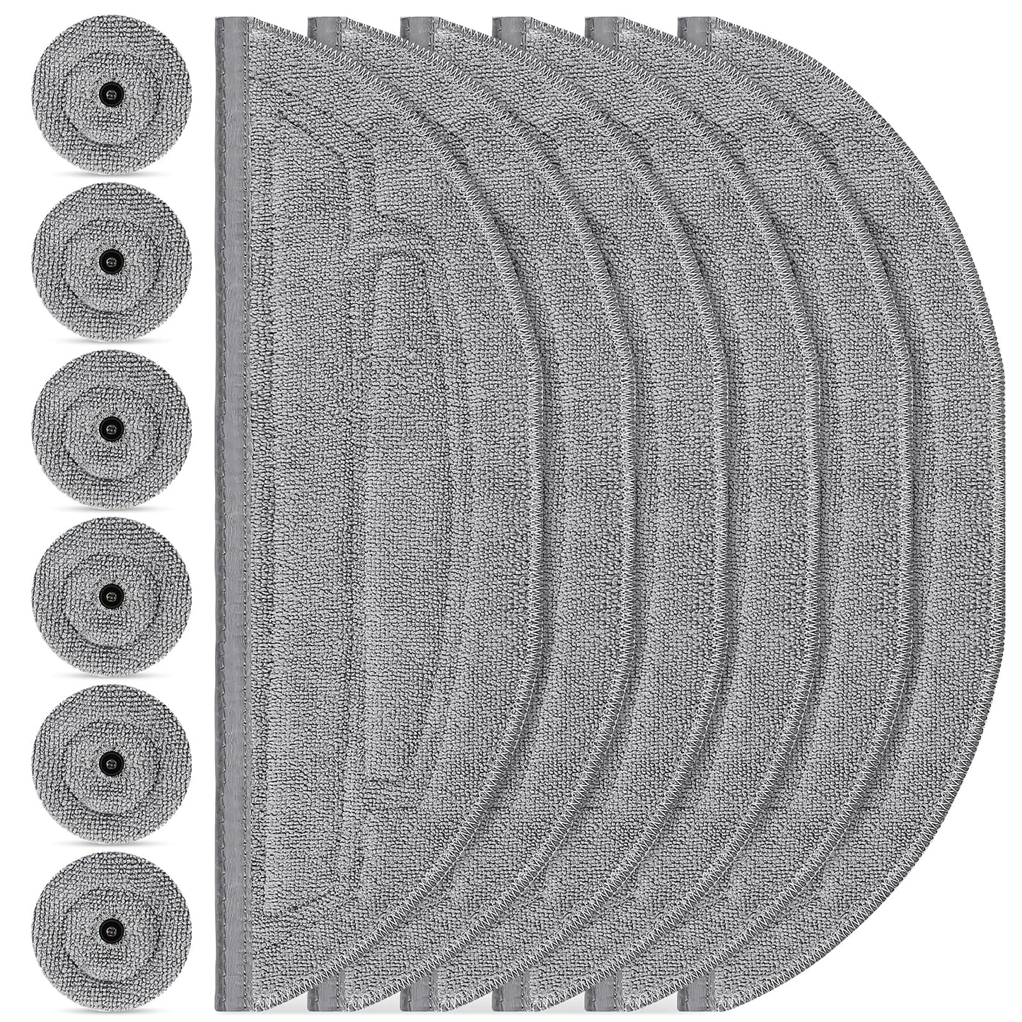12 Pack Mop Pads Refills for Roborock S8 MaxV Ultra / S8 Max Ultra Robot Vacuum, 6 Pack Mop Cloth with Dual Sonic Vibrations Modules, 6 Pack Edge Mop Pads Accessories