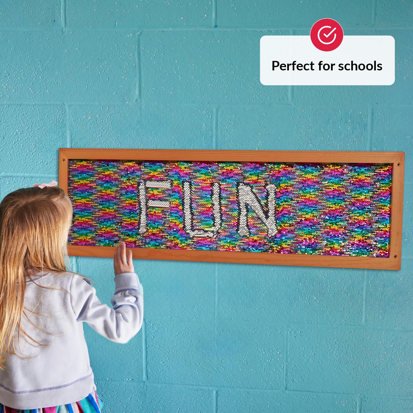 ODOXIA Sequins Sensory Wall Frame | Reversible Sequins Board for Kids | Fabric Flip Sequin | Sensory Wall and Room Board