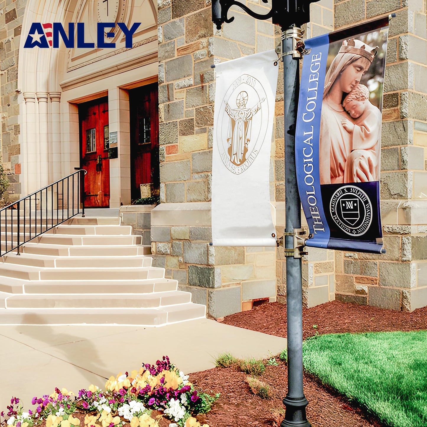 Anley Street Light Pole Banner Mounting Bracket Kit for 30" Wide Banners - Outdoor Weather Proof Support - Quick Installation Perfect for Promoting Events, Business, Advertisement
