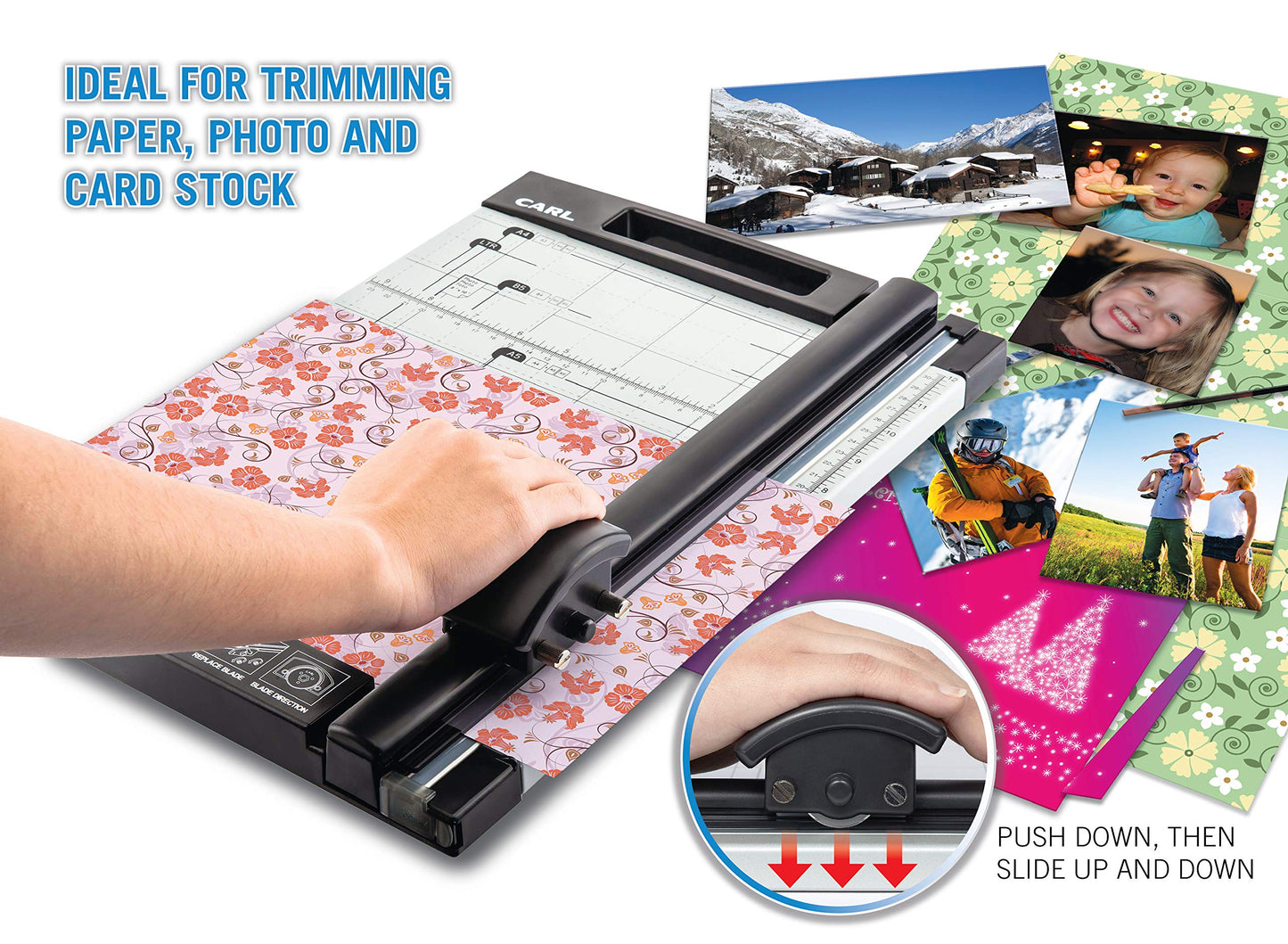 Carl 12 inch DC-200N Premium Rotary Paper Trimmer, Metal Base, 15 Sheet Cutting Capacity.