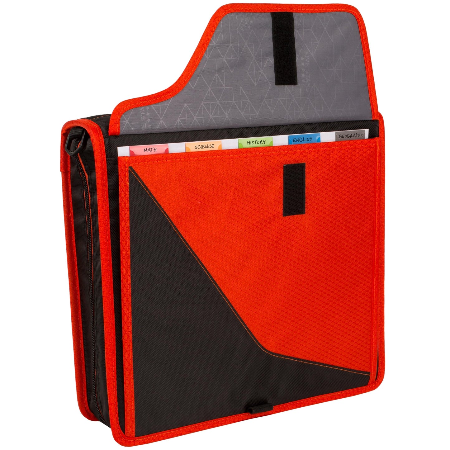 Five Star Zipper Binder, 3 Inch 3-Ring Binder with D Rings, Removable Padded Case, 5-Tab Expanding File and Multi-Use Strap, 850 Sheet Capacity, Red/Black (29296CE8)