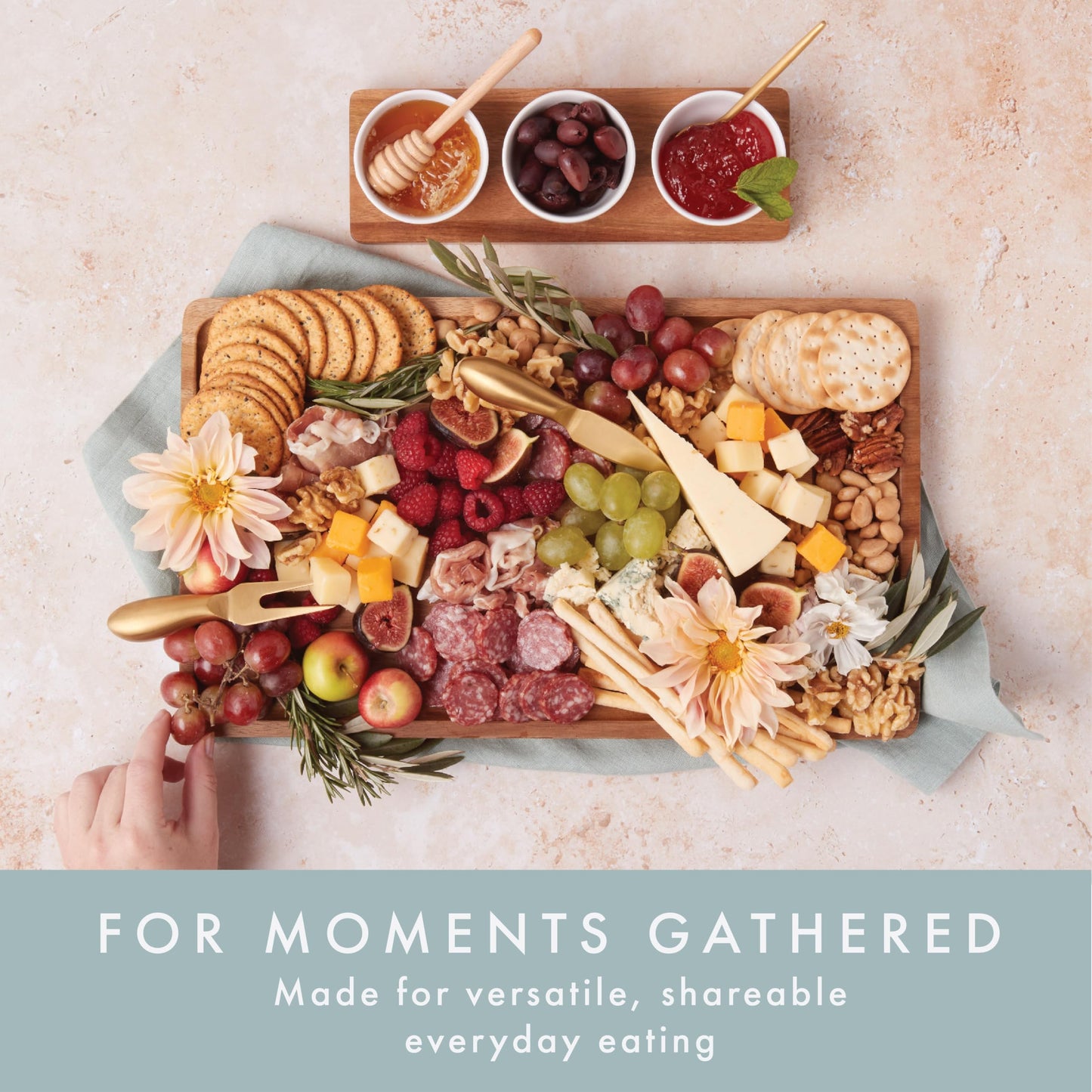 Grazerie Charcuterie Boards Set - Acacia Cheese Board for Serving with Accessories - House Warming Gifts for New Home, Bridal Shower & Wedding Gift, Birthday Gifts for Women