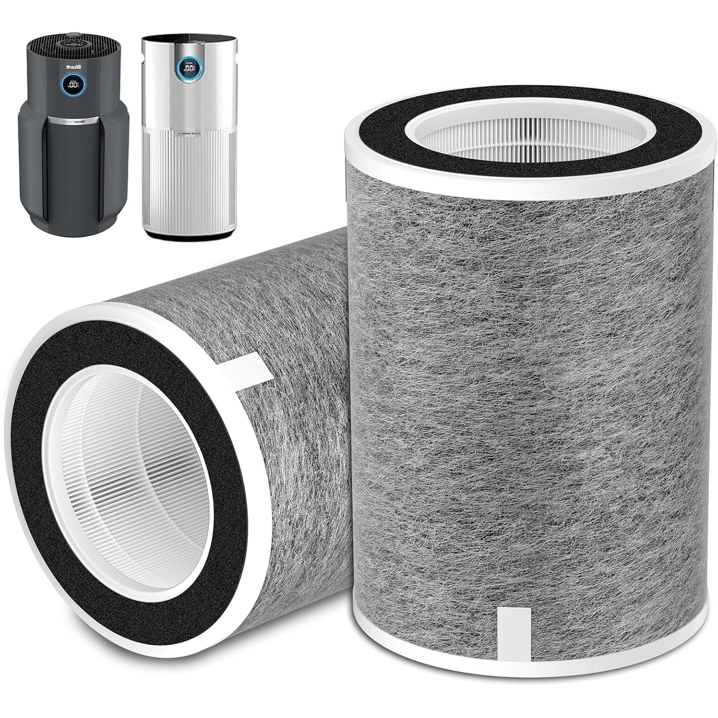 （2 Pack） HP201 HP302 Replacement Filter Compatible with Shark HP201 HP202 HP232 HP301 HP302 HC502 AP1000 Air Purifier MAX, H13 True HEPA Cleans up to 98.97% Part# HE2FKBAS, HE2FKBASMB