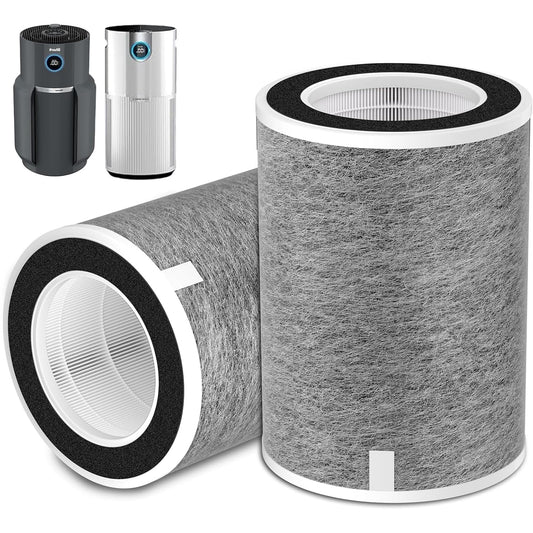 （2 Pack） HP201 HP302 Replacement Filter Compatible with Shark HP201 HP202 HP232 HP301 HP302 HC502 AP1000 Air Purifier MAX, H13 True HEPA Cleans up to 98.97% Part# HE2FKBAS, HE2FKBASMB