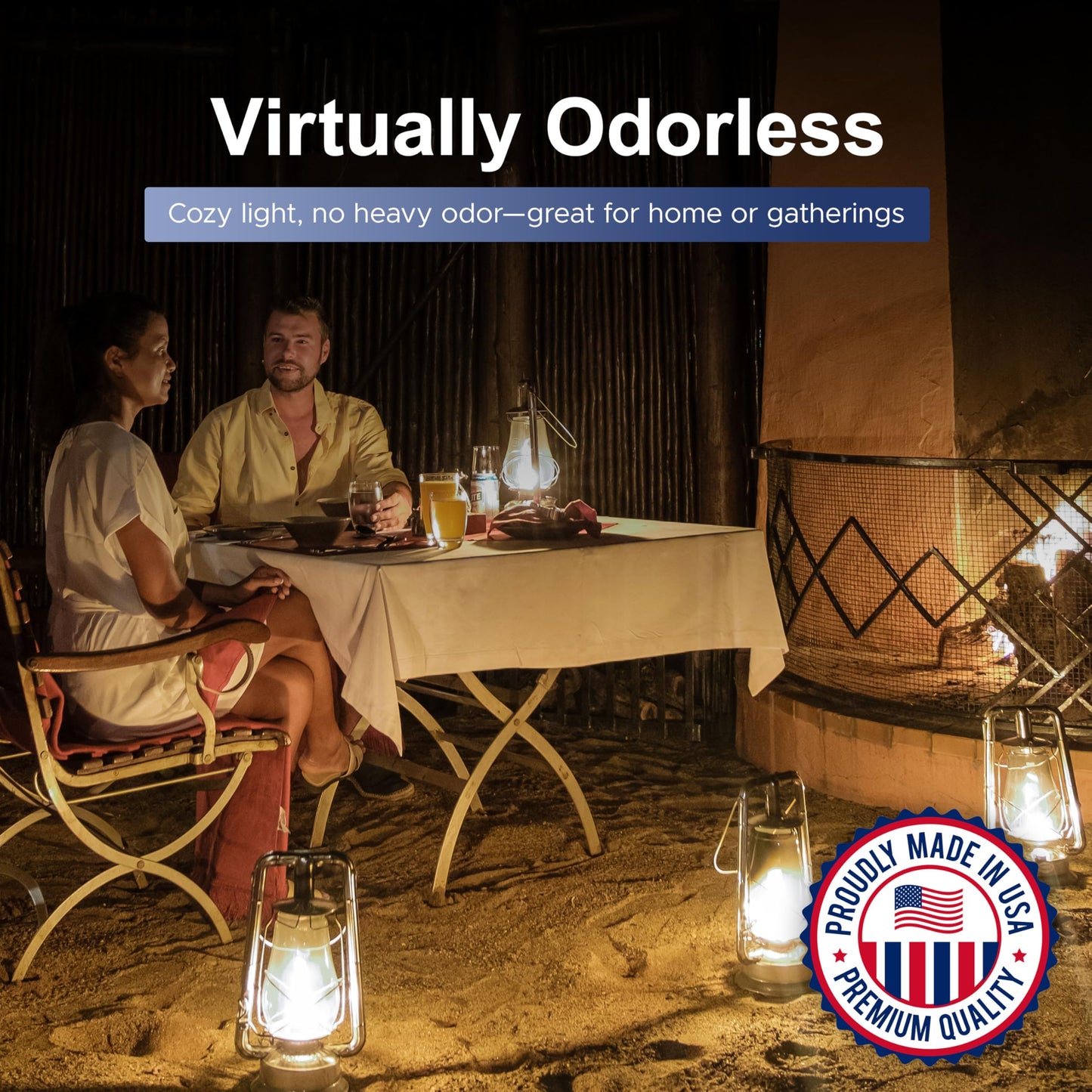 Firefly Fuel Clean Fuel Lamp Oil - Smokeless, Virtually Odorless, and - Long-Lasting Burn Time for Indoor & Outdoor Lamps - 1 Gallon - Made in USA