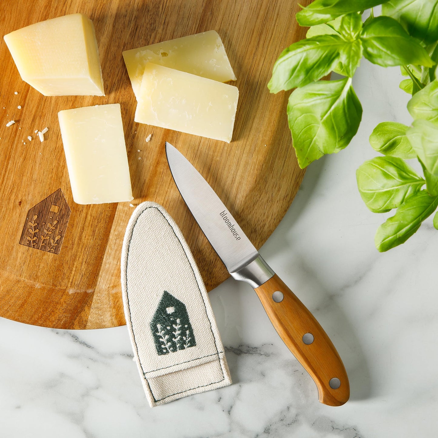 Bloomhouse - Two Time Oprah's Favorite Things Winner - 3.5-Inch Paring Knife German Stainless Steel Blade w/Forged Italian Olive Wood Handle Full Tang Precision for Peeling Trimming & Detail Work