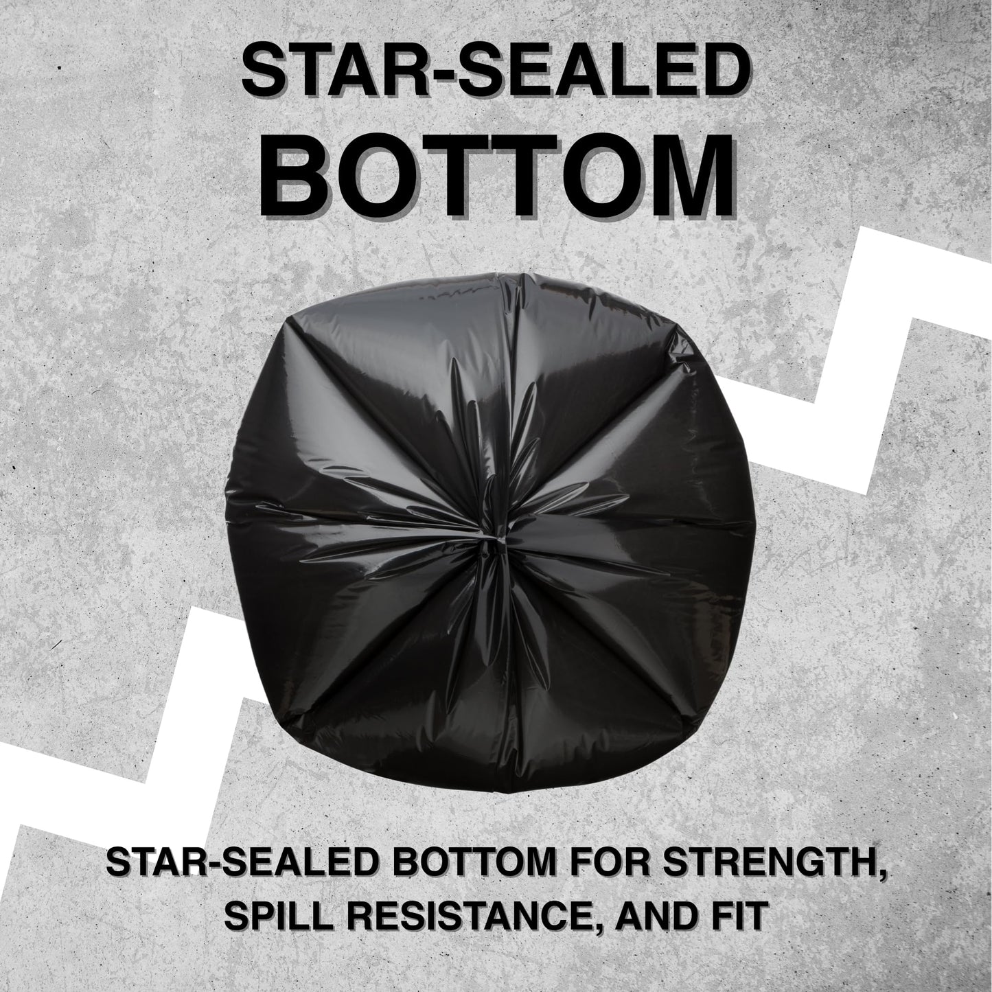 Top Knot Bags 33 Gallon Garbage Trash Bag 33X39" 1.2 Mil Black 150 Count Can Liner Bulk 30 Gallon 31 Gallon 32 Gallon 34 Gallon 35 Gallon Made in USA