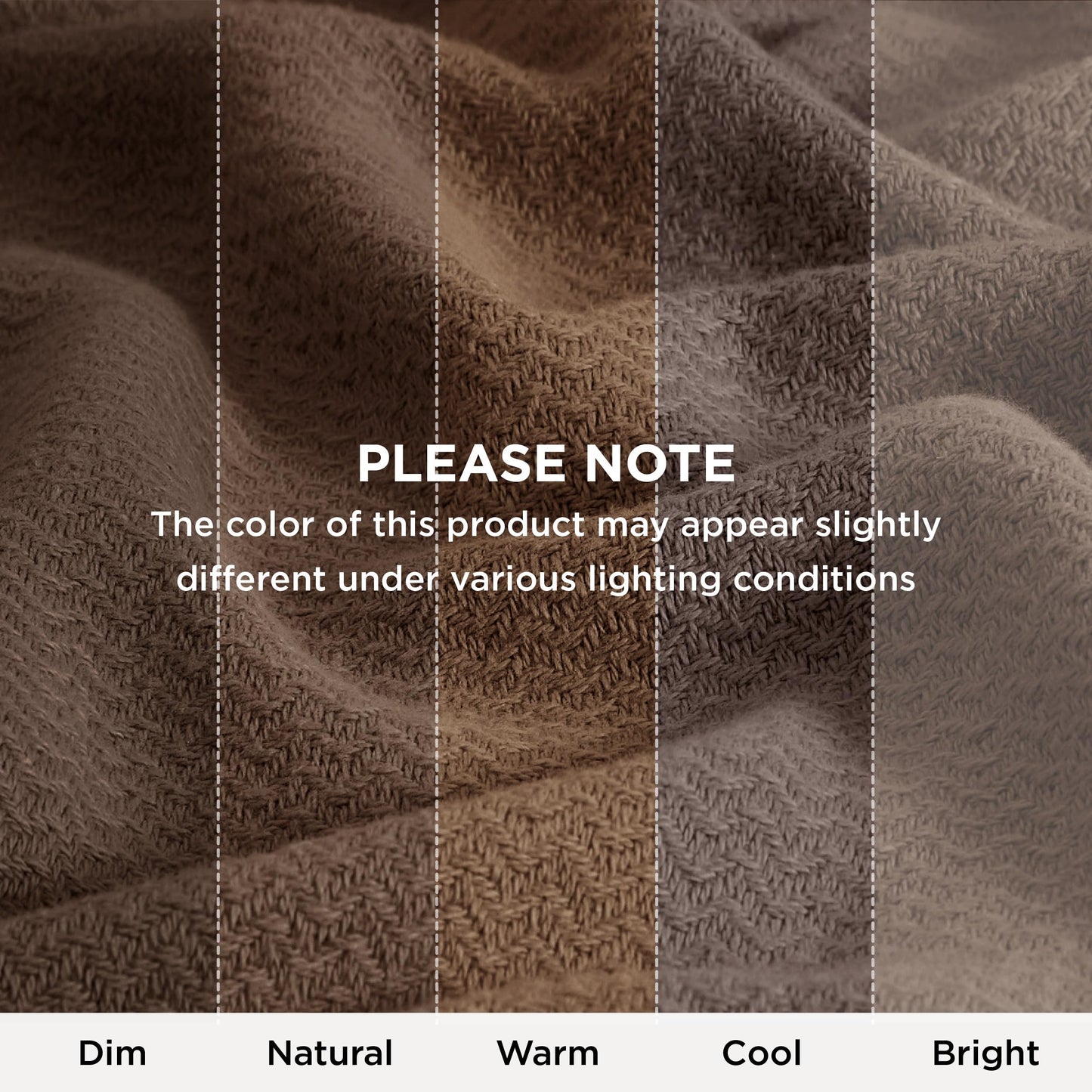 Bedsure GentleSoft 100% Cotton Blanket King Size for Bed - Breathable and Lightweight, Soft Cozy Textured Herringbone Woven Blanket for Summer, Brown, 108x90 inches