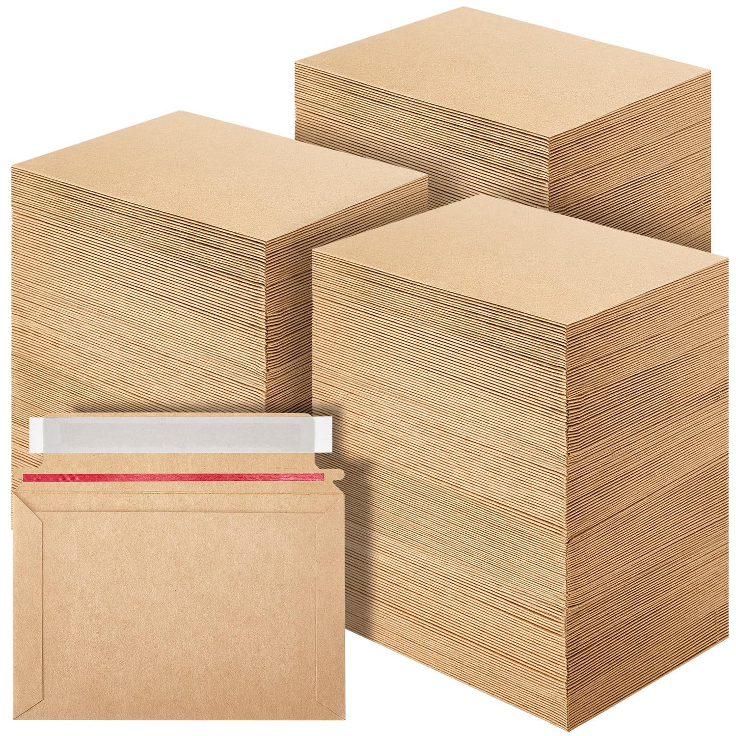 Affrolling Rigid Photo Mailers with Self-adhesive Cardboard Card Shipping Envelopes Bulk for Document(6.5 x 4.5 Inch,Brown,300 Pcs)