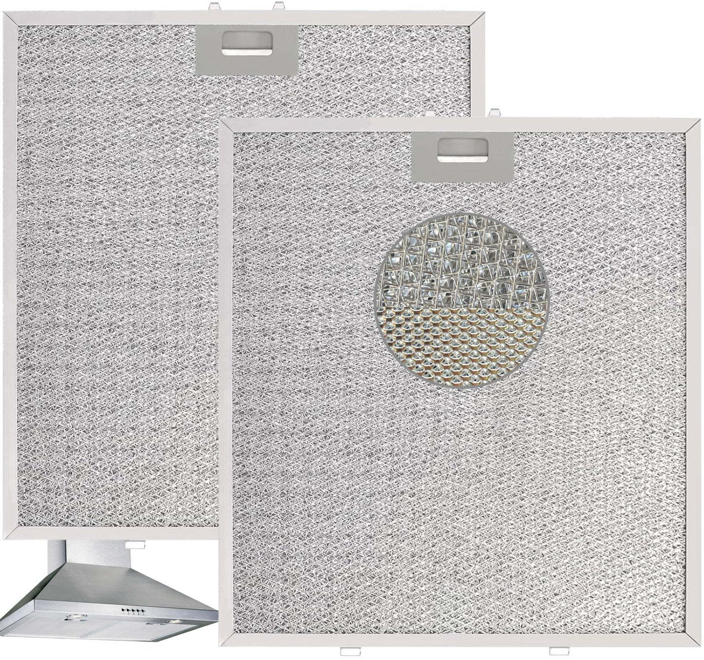 Upgrade 5-layer WA0575 Range Hood Filter Replacement 14.4"x13.5" Compatible with Vissani WA0575 Pyramid or Wall Mount Range Hood vent filter Aluminum Filters 2PARKS