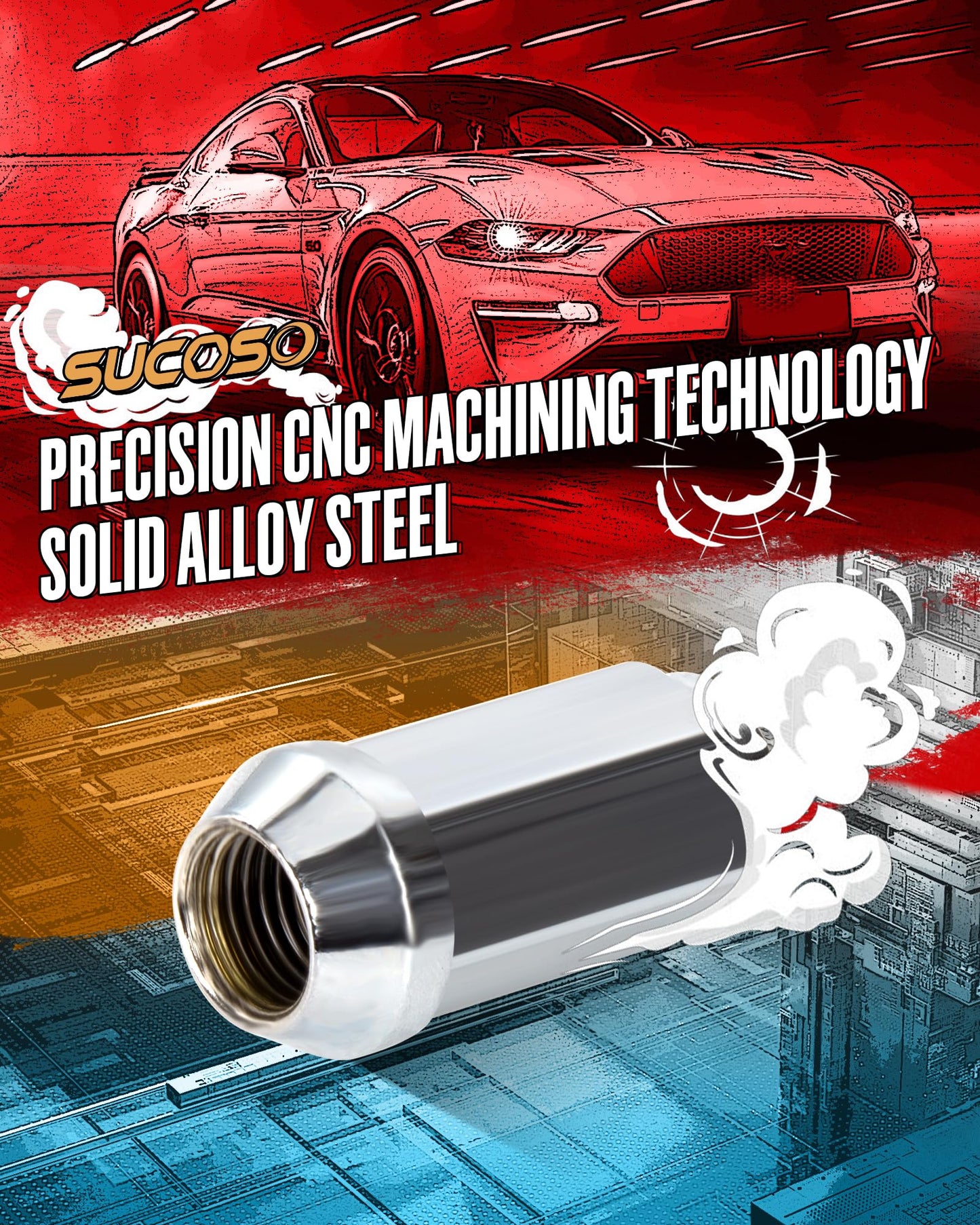 14mmx1.5 Wheel Lug Nuts, 32 pcs M14x1.5 19mm (3/4") Hex Lug Nut with Conical/Cone Bulge Seat Fit Chevy Silverado GMC Sierra 2500 3500 Ford F250 F350 2011+ Ram 2500 3500, 8 Lug Aftermarket Wheels