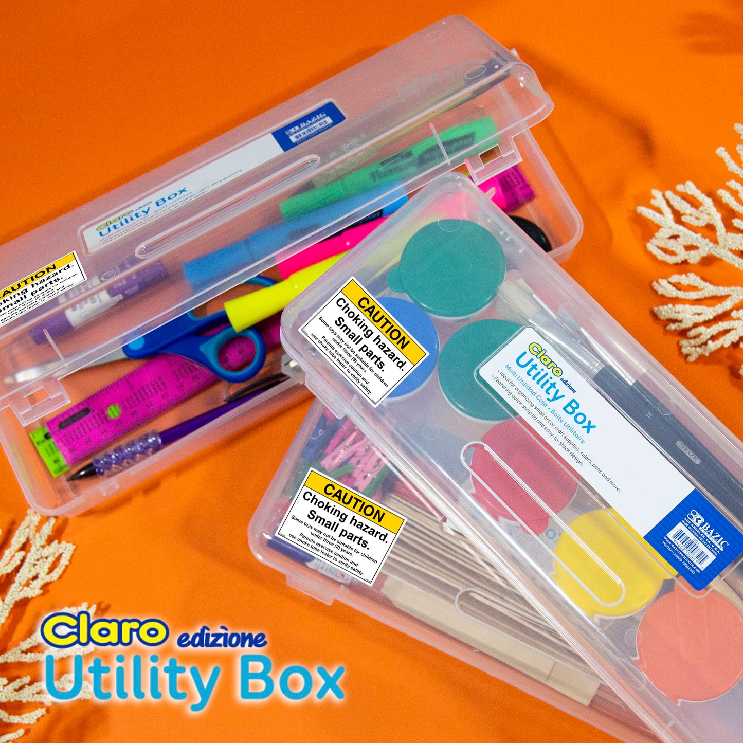 BAZIC PRODUCTS Clear Utility Box, Ruler Length, 1 Count, Cs/12