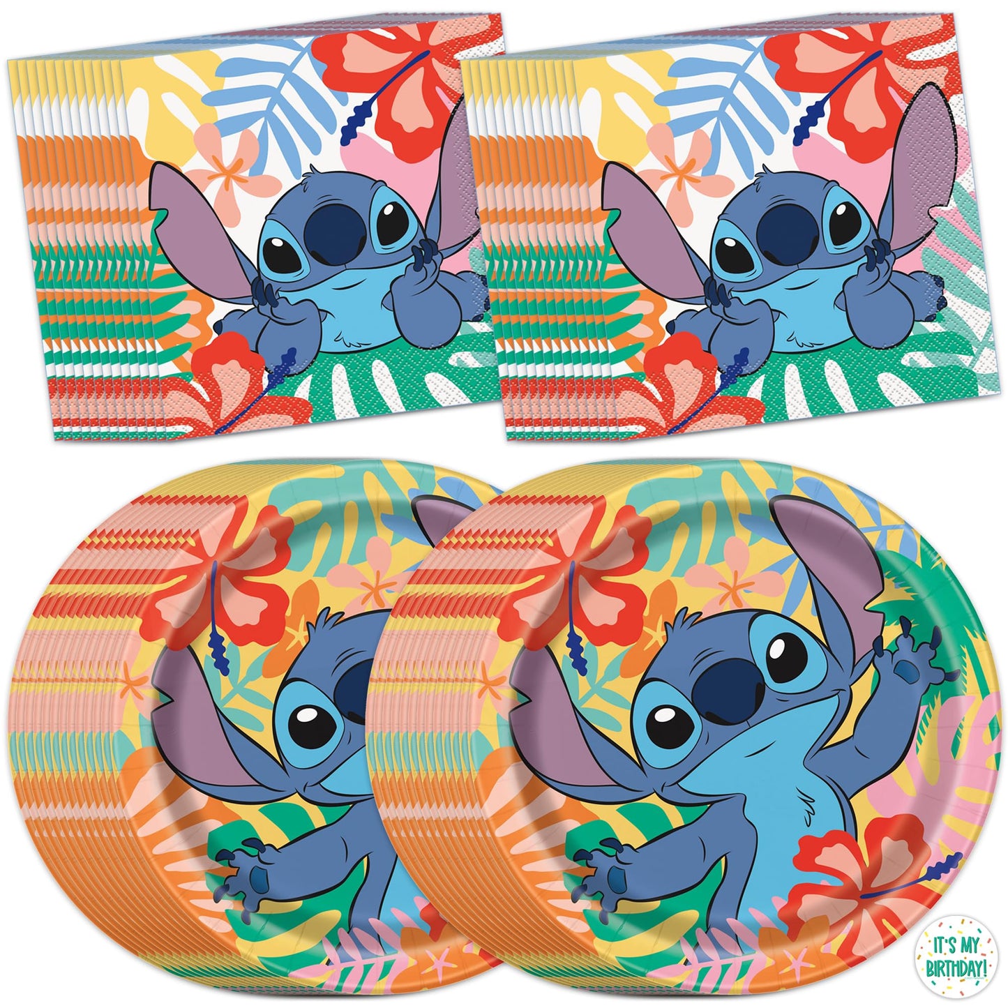 Stitch Plates and Napkins for 32 Guests | Lilo and Stitch Birthday Party Decorations | Officially Licensed