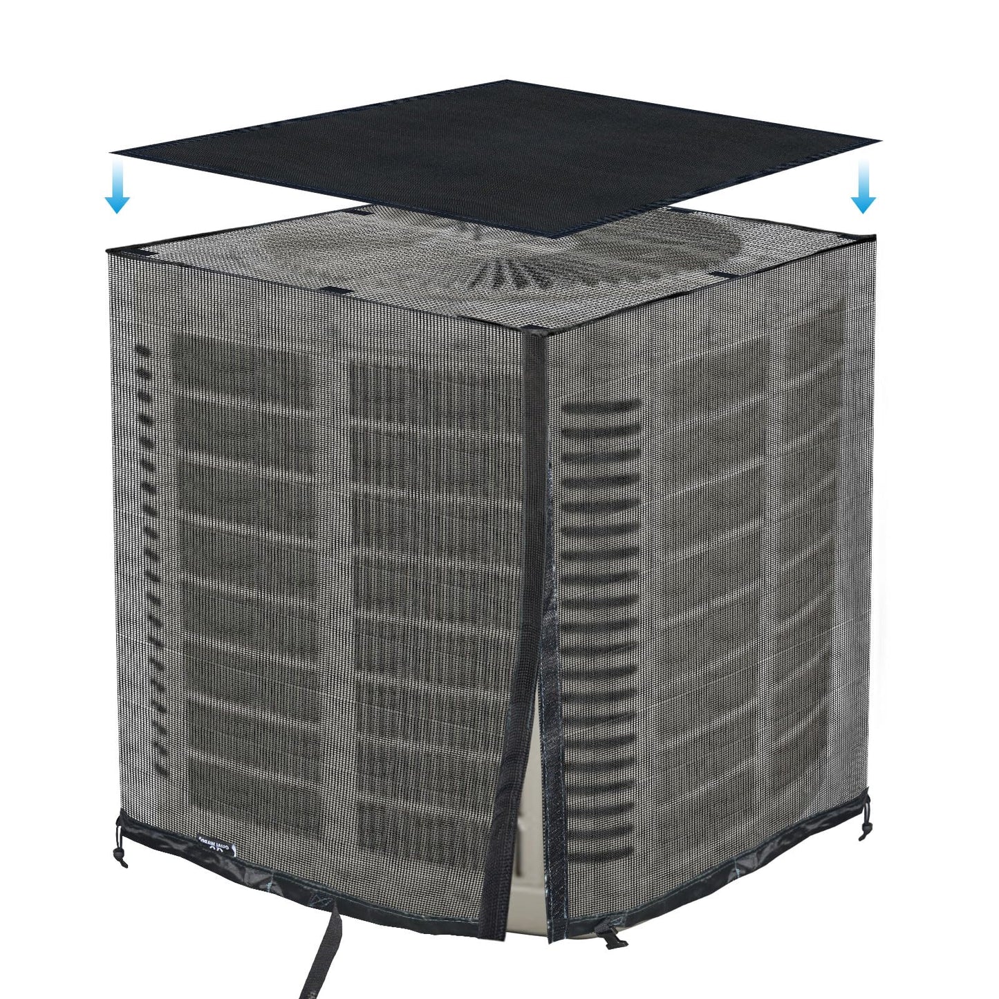 Qualward Full Mesh Central Air Conditioner Cover with Detachable Top, Ventilated & All Seasons AC Cover Design, 32×32×36 Inch